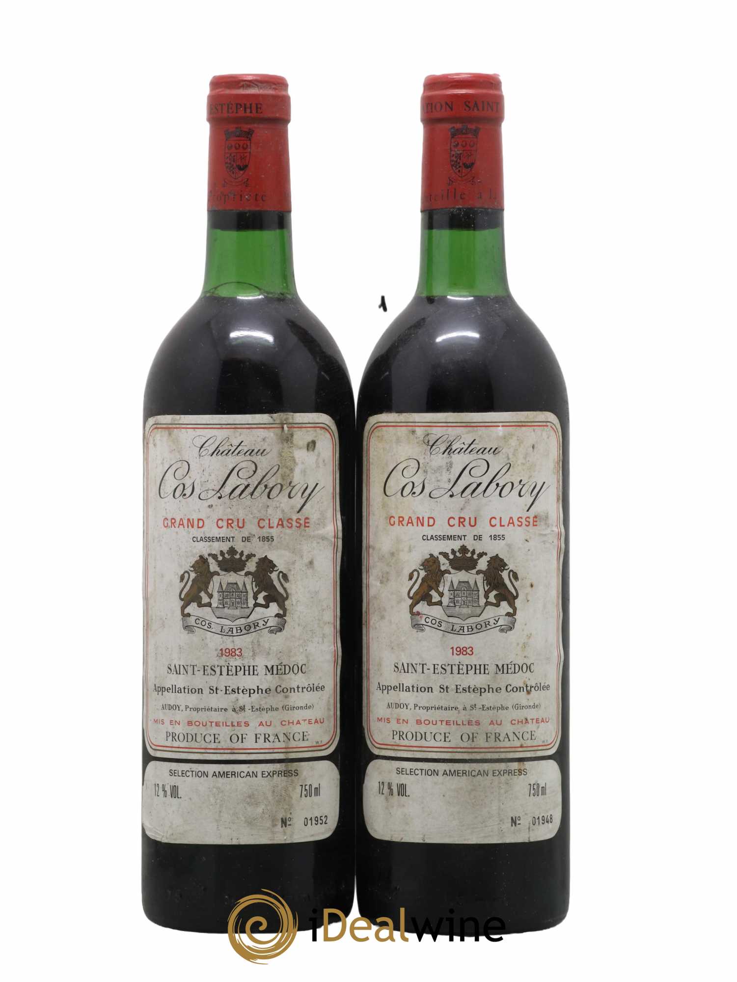 Château Cos Labory 5ème Grand Cru Classé 1983 - Lot de 2 bouteilles - 0