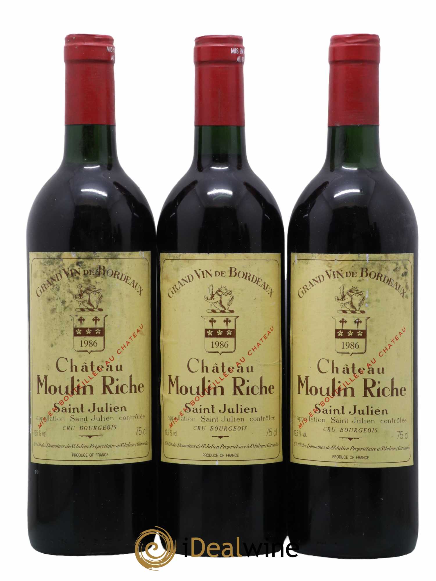 Château Moulin Riche 1986 - Posten von 3 Flaschen - 0