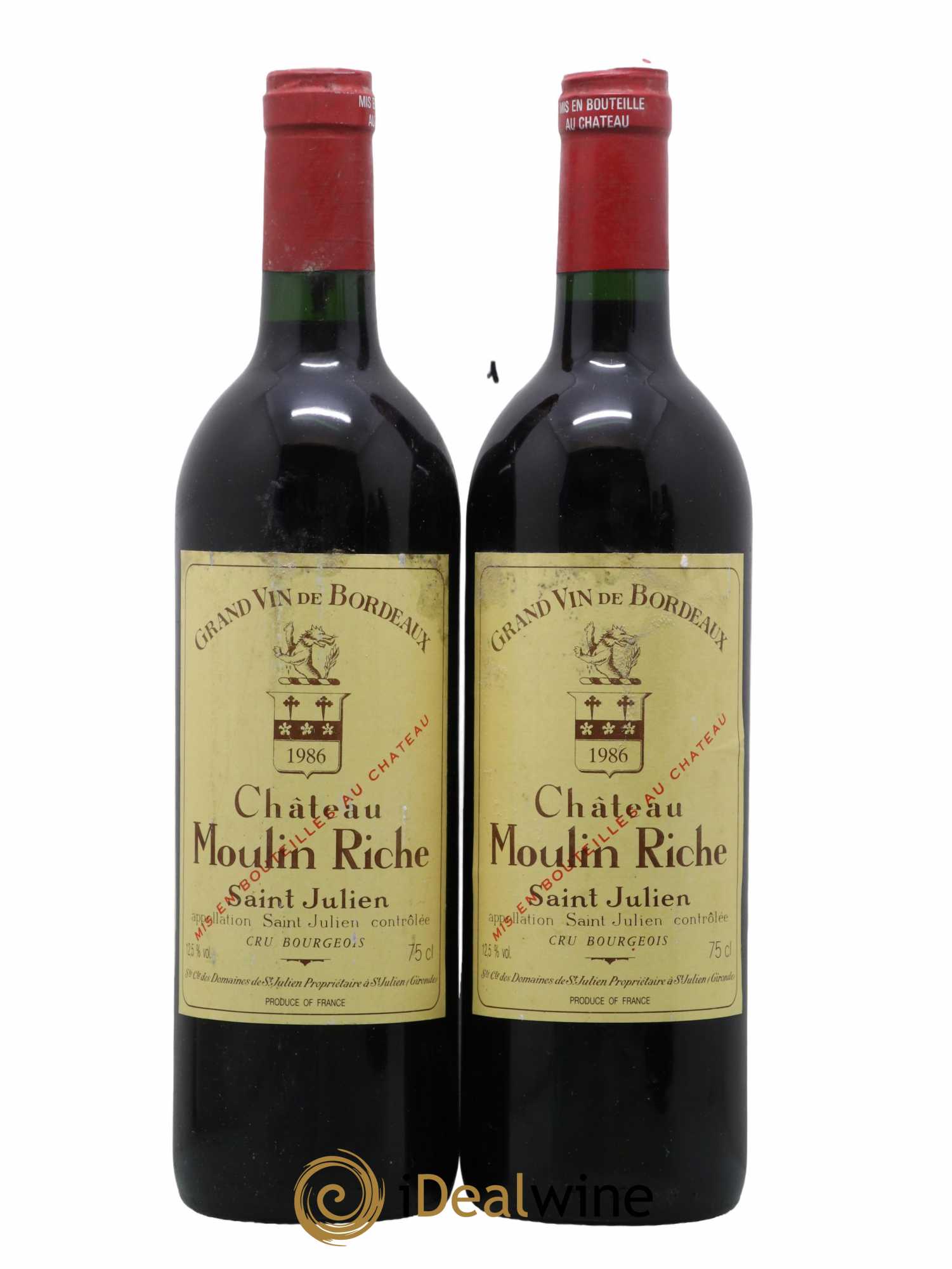 Château Moulin Riche 1986 - Posten von 2 Flaschen - 0