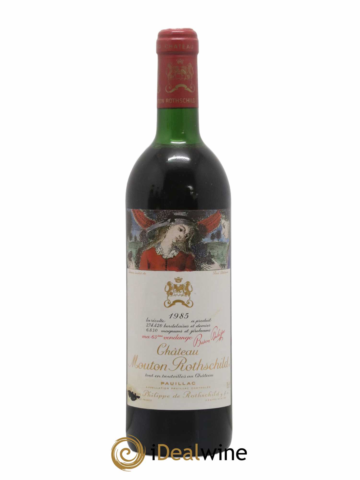 Château Mouton Rothschild 1er Grand Cru Classé 1985 - Lot de 1 bouteille - 0