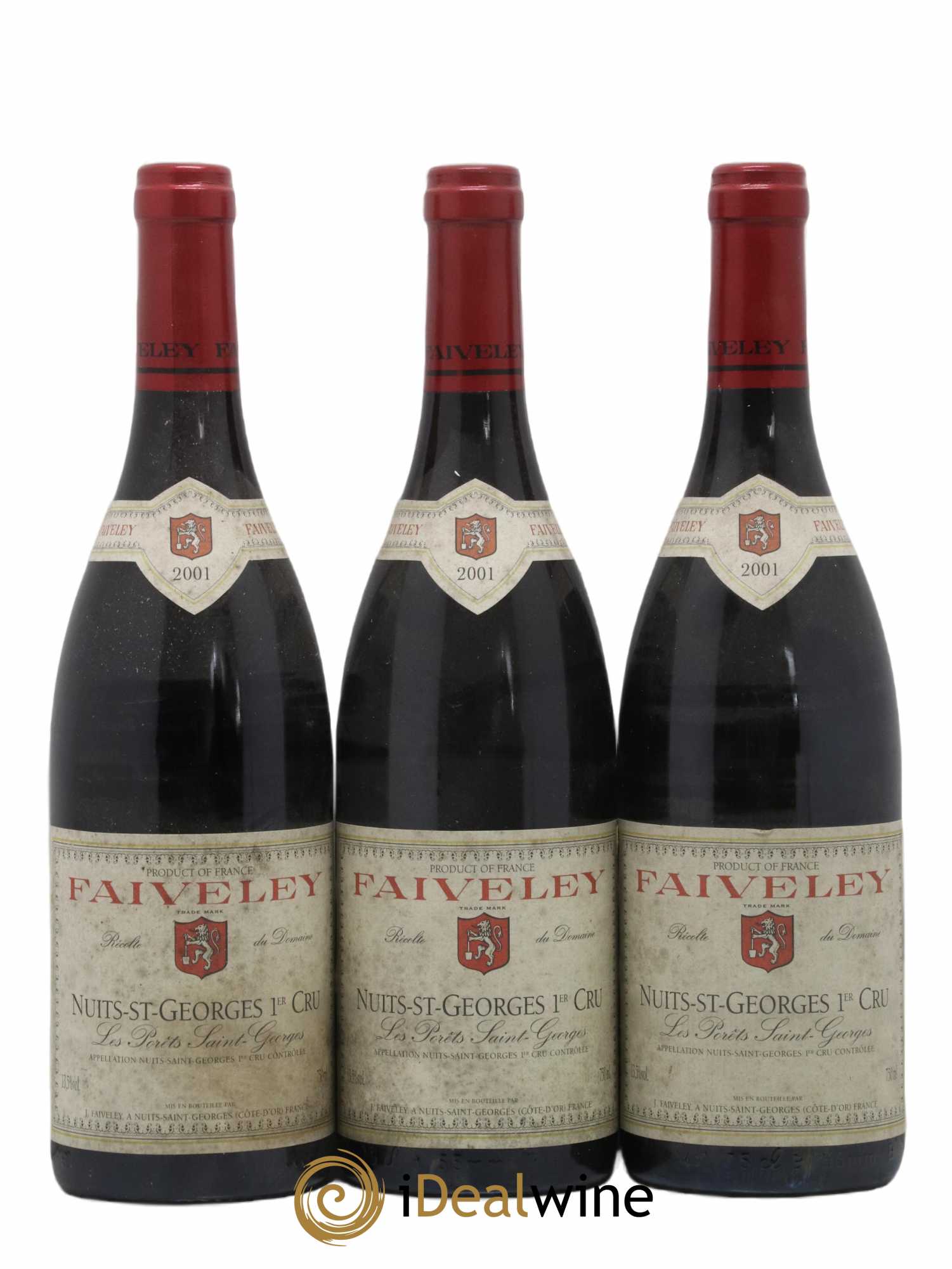 Nuits-Saint-Georges 1er Cru Les Porêts Saint-Georges Faiveley 2001 - Lot of 3 bottles - 0