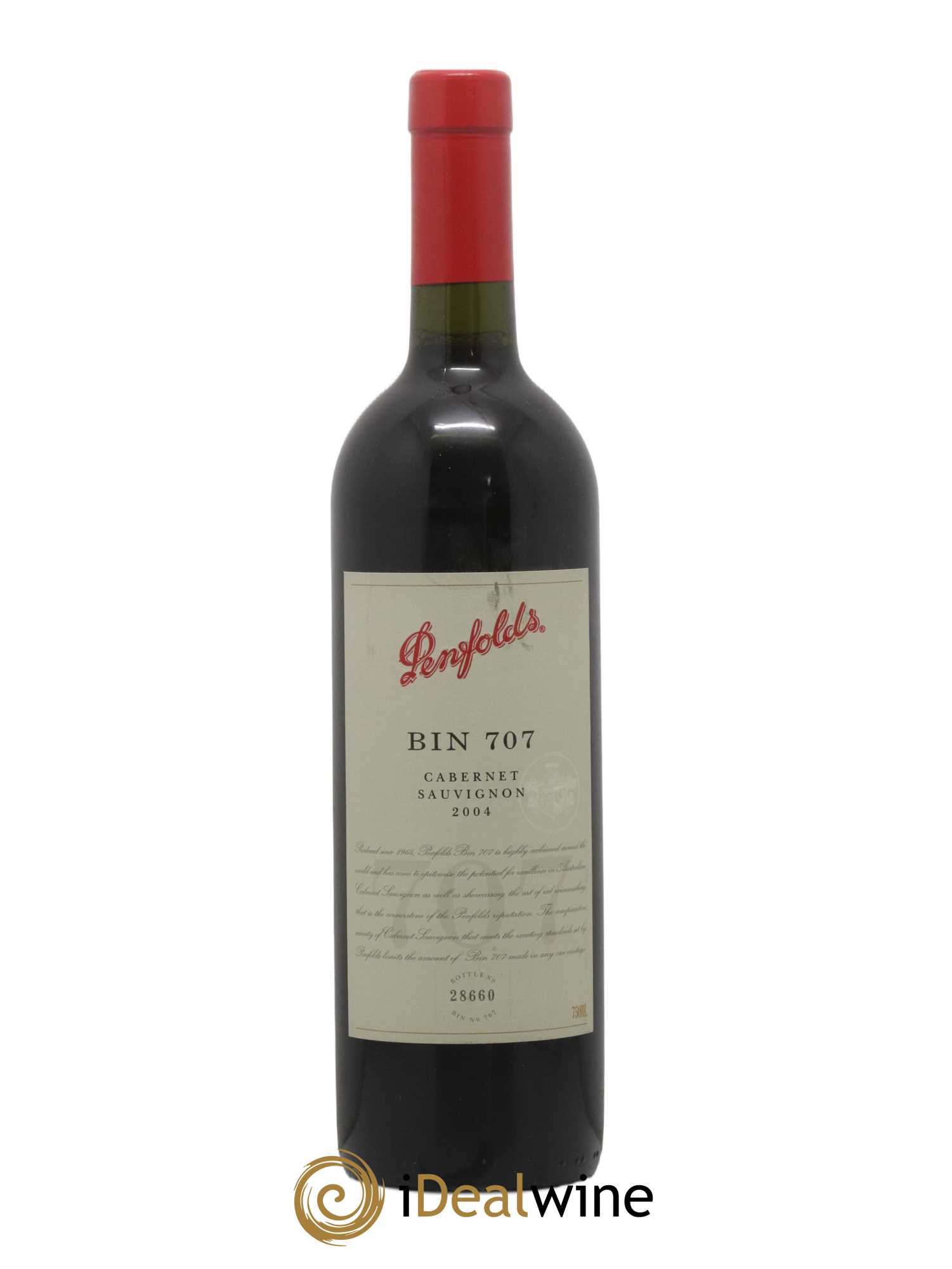 South Australia Penfolds Wines Bin 707 Cabernet Sauvignon 2004 - Lot de 1 bouteille - 0