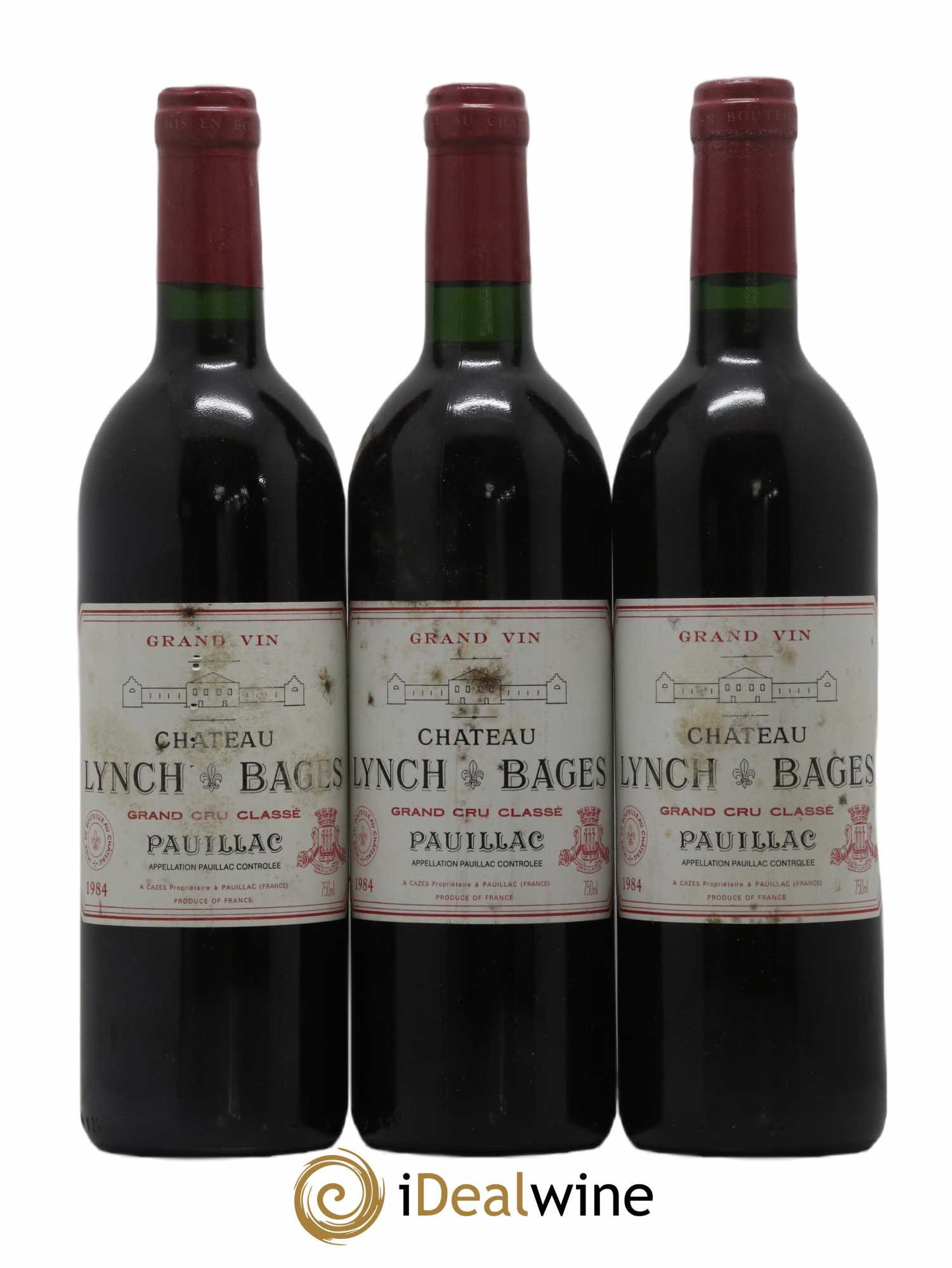 Château Lynch Bages 5ème Grand Cru Classé 1984 - Lot de 3 bouteilles - 0