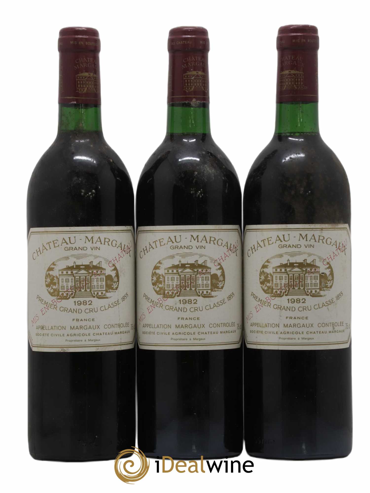 Château Margaux 1er Grand Cru Classé 1982 - Lot de 3 bouteilles - 0