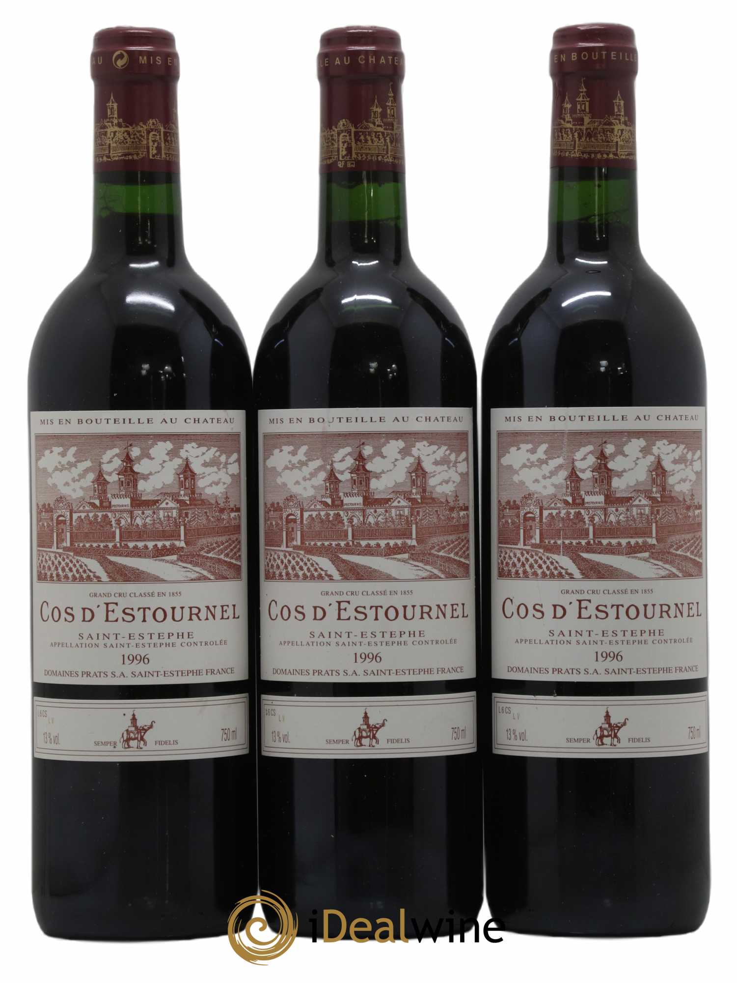 Cos d'Estournel 2ème Grand Cru Classé 1996 - Lot de 3 bouteilles - 0