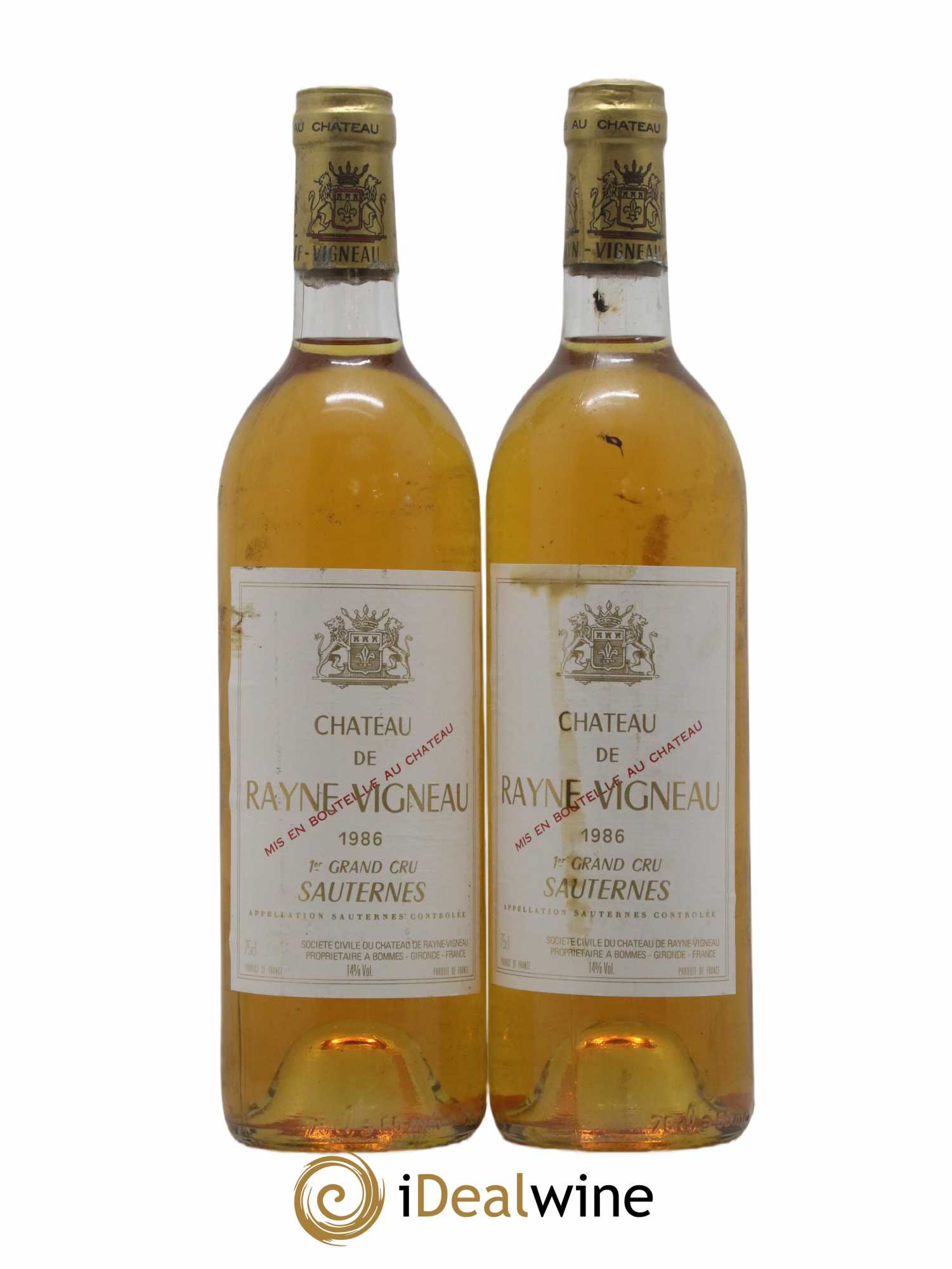 Château de Rayne Vigneau 1er Grand Cru Classé 1986 - Lotto di 2 bottiglie - 0