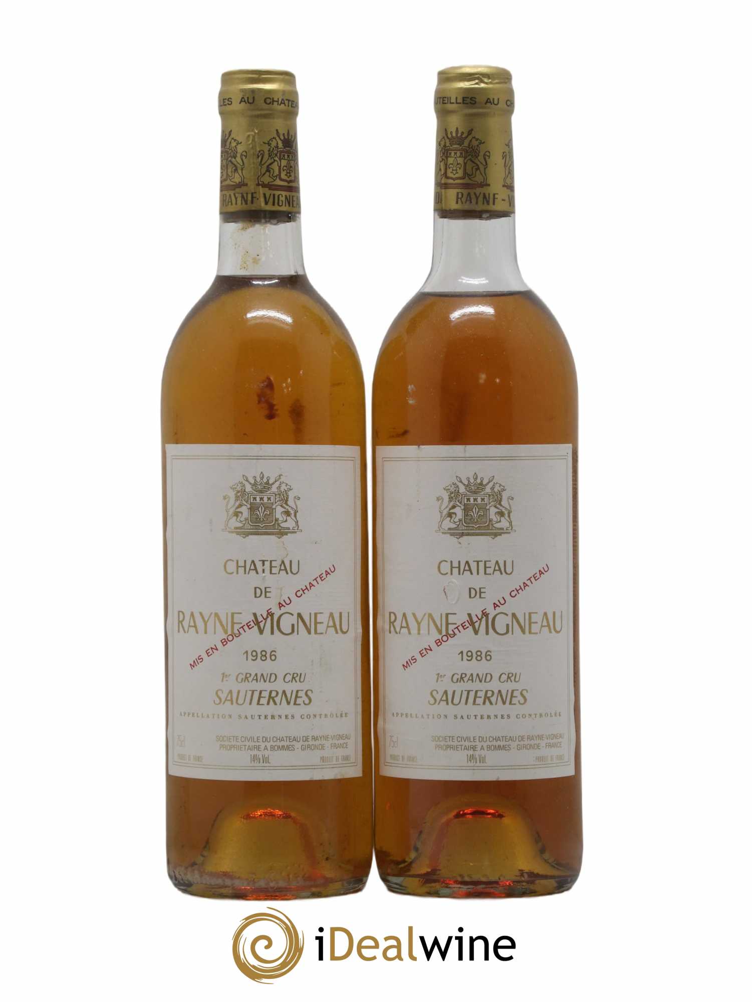 Château de Rayne Vigneau 1er Grand Cru Classé 1986 - Lotto di 2 bottiglie - 0