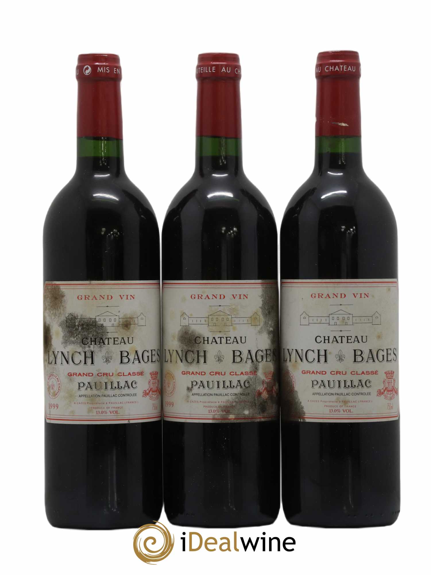 Château Lynch Bages 5ème Grand Cru Classé 1999 - Lot of 3 bottles - 0