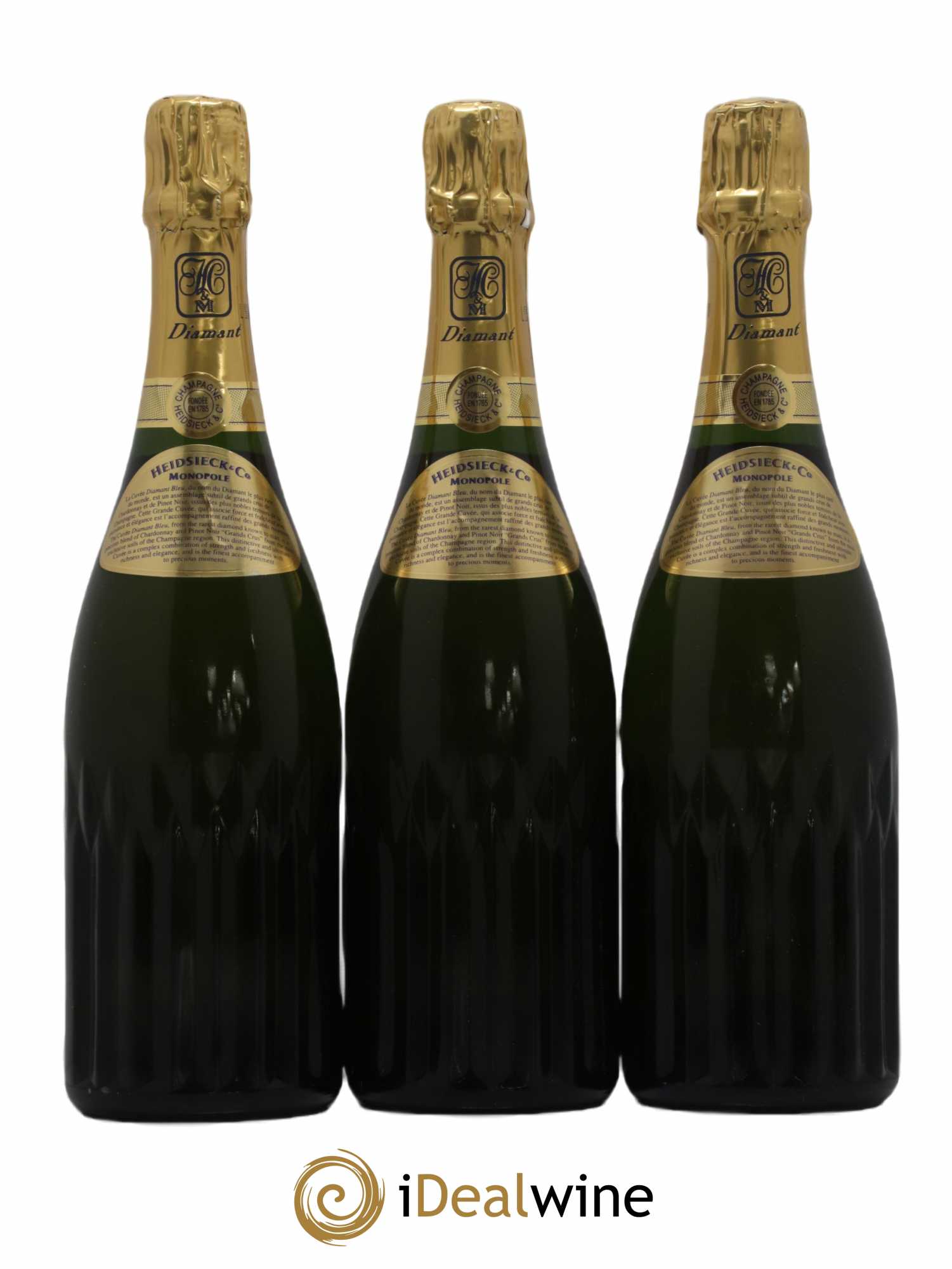 Champagne - 1989 - Lot of 3 bottles - 1