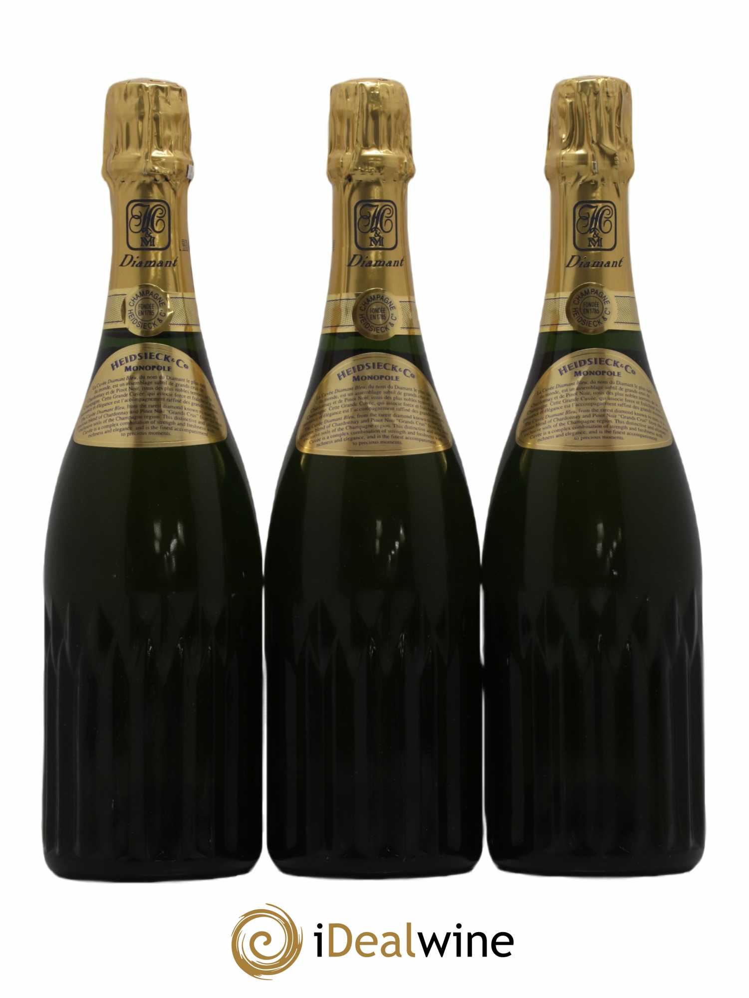 Champagne - 1989 - Lot of 3 bottles - 1