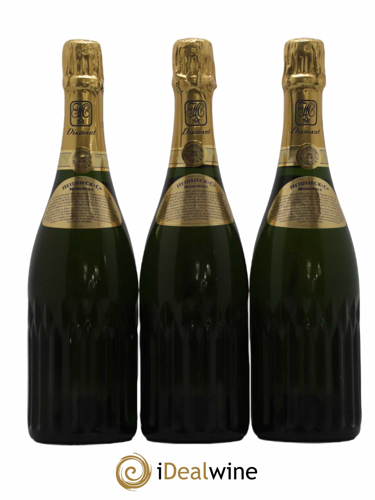 Champagne - 1989 - Lot of 3 bottles - 1