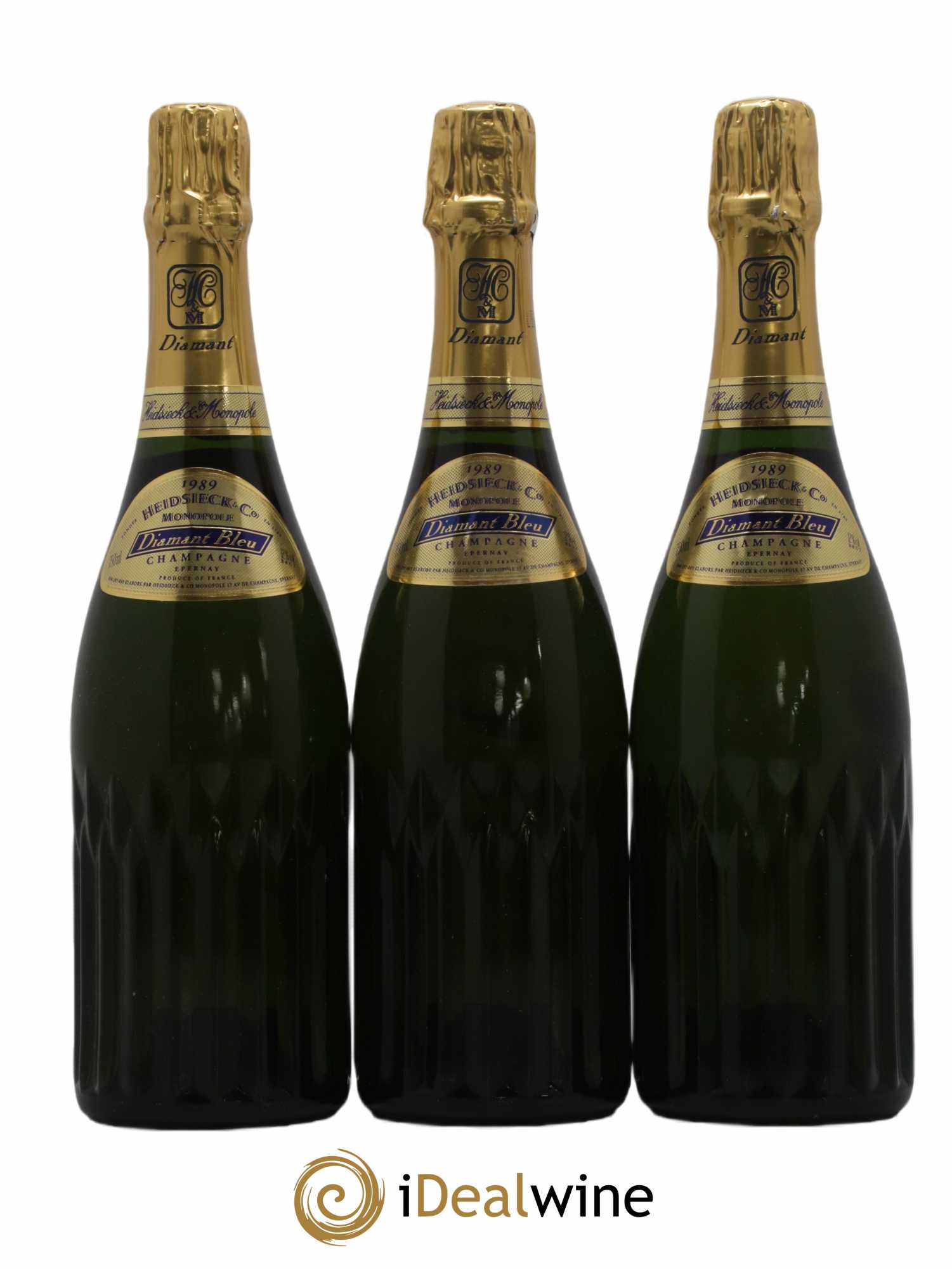 Champagne - 1989 - Lot of 3 bottles - 0