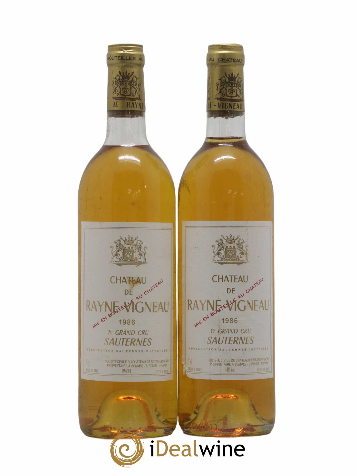 Château de Rayne Vigneau 1er Grand Cru Classé 1986 - Lotto di 2 bottiglie - 0