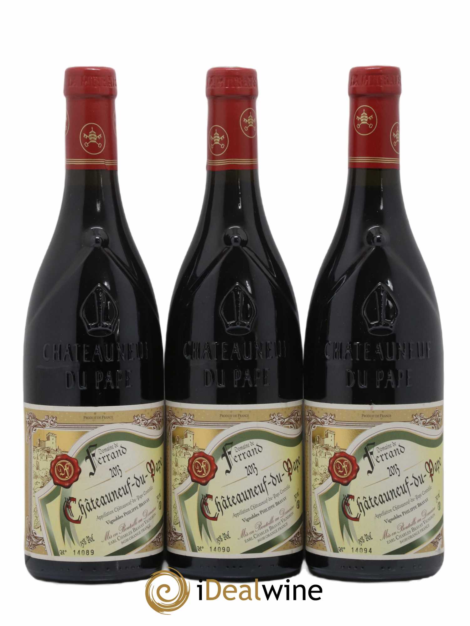 Châteauneuf-du-Pape Domaine de Ferrand (sans prix de réserve) 2013 - Lot de 3 bouteilles - 0