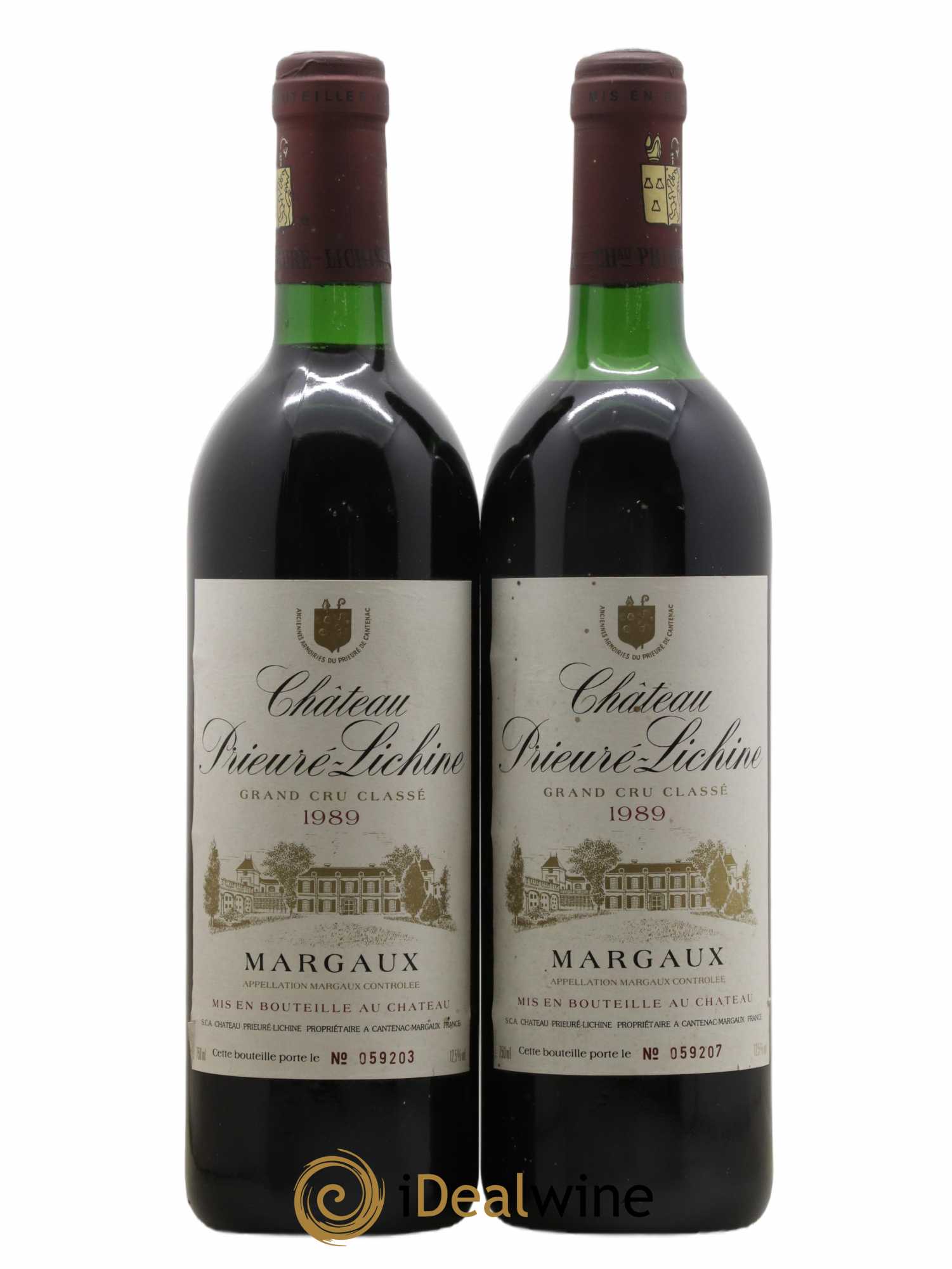 Château Prieuré Lichine 4ème Grand Cru Classé 1989 - Lot de 2 bouteilles - 0