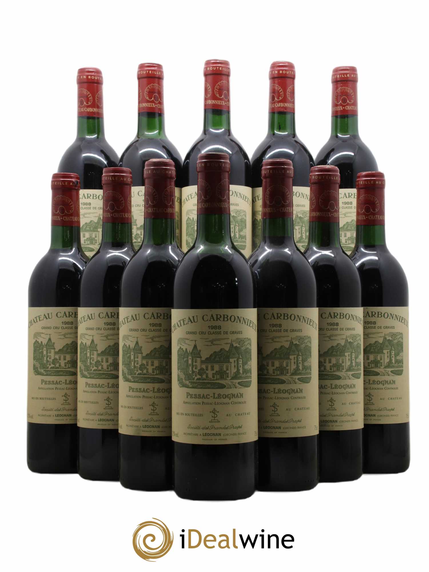 Château Carbonnieux Cru Classé de Graves 1988 - Lot de 12 bouteilles - 0