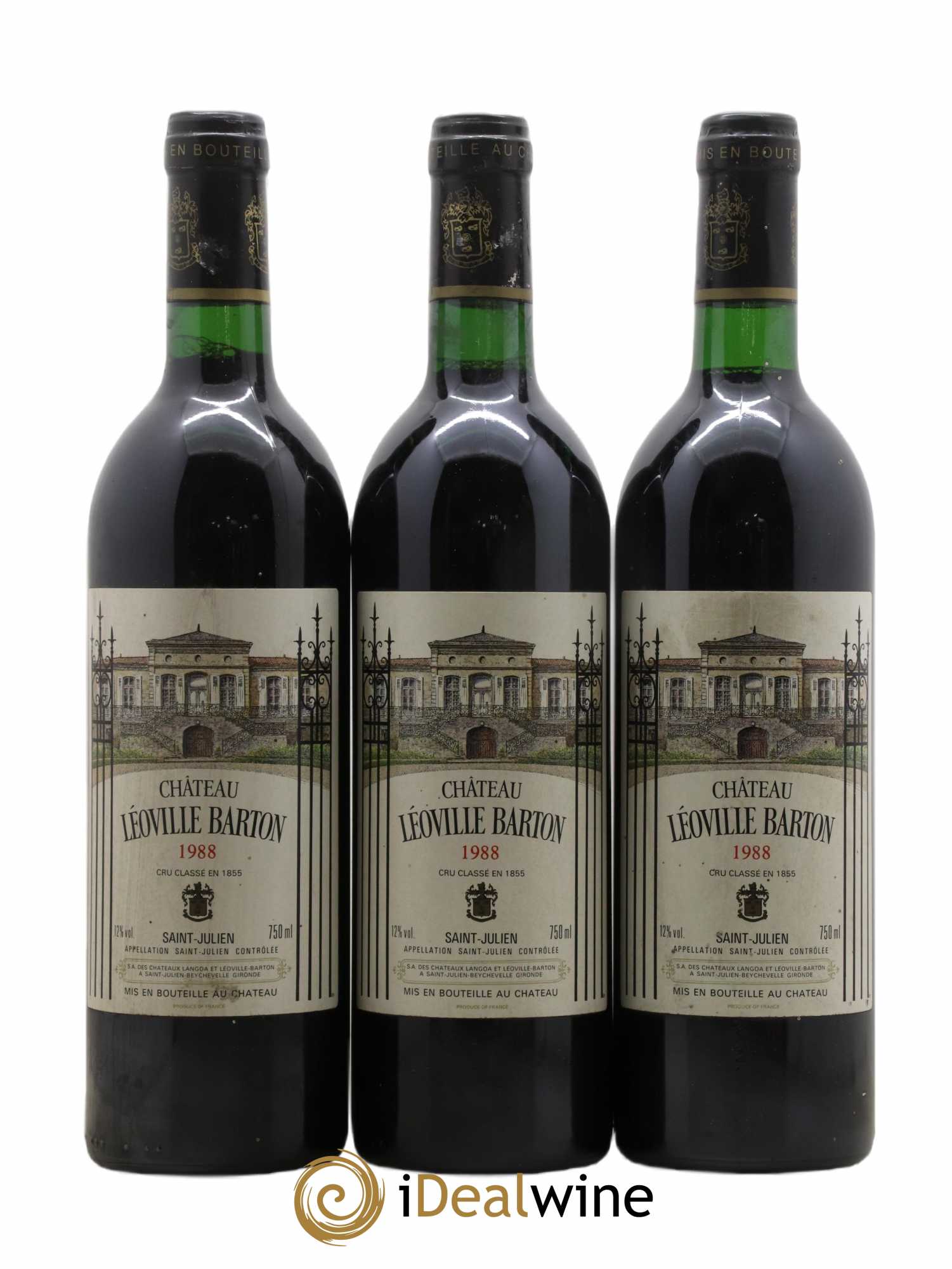Château Léoville Barton 2ème Grand Cru Classé 1988 - Lot de 3 bouteilles - 0
