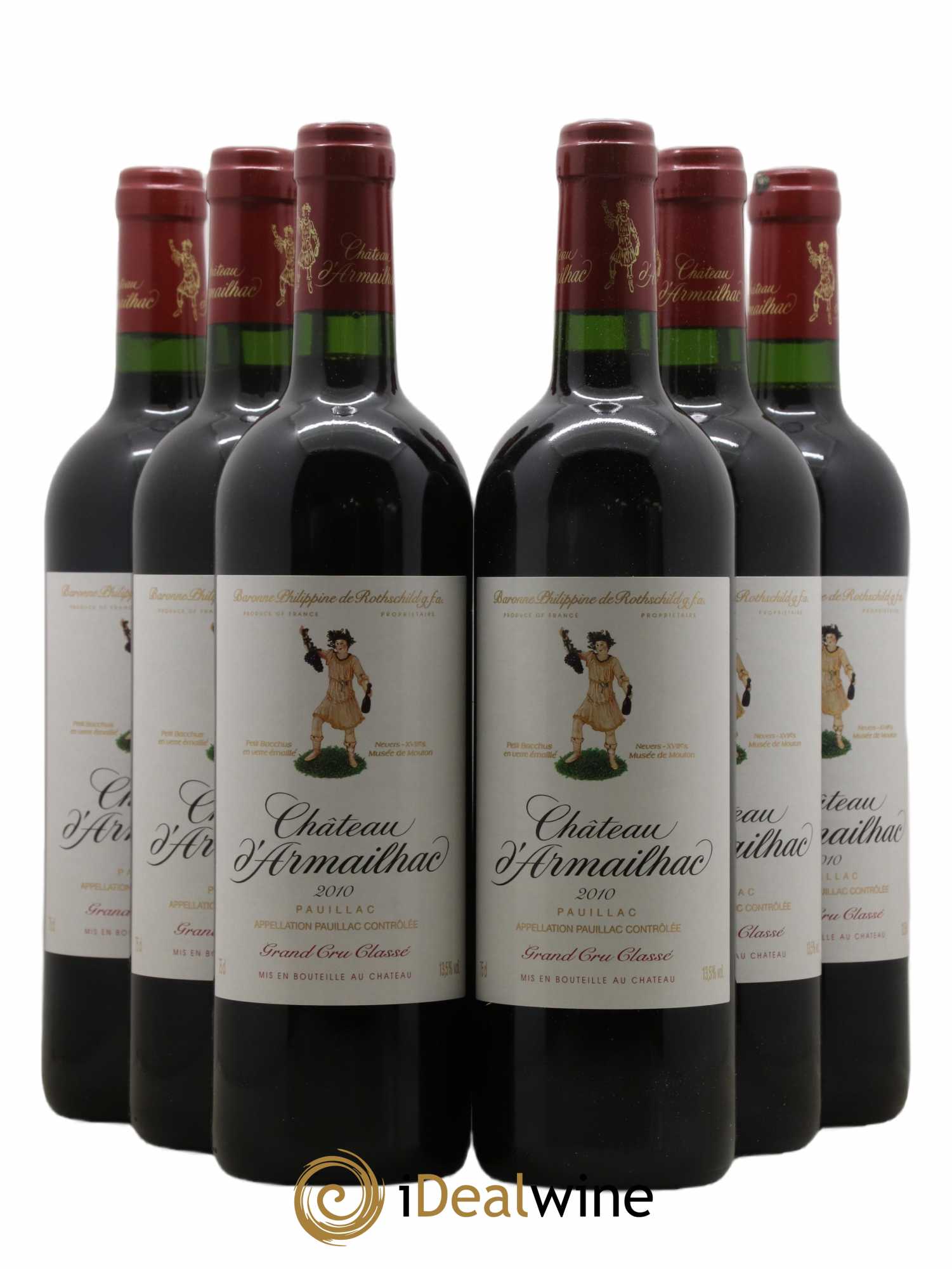 Château d' Armailhac - Mouton Baron(ne) Philippe 5ème Grand Cru Classé 2010 - Lot de 6 bouteilles - 0