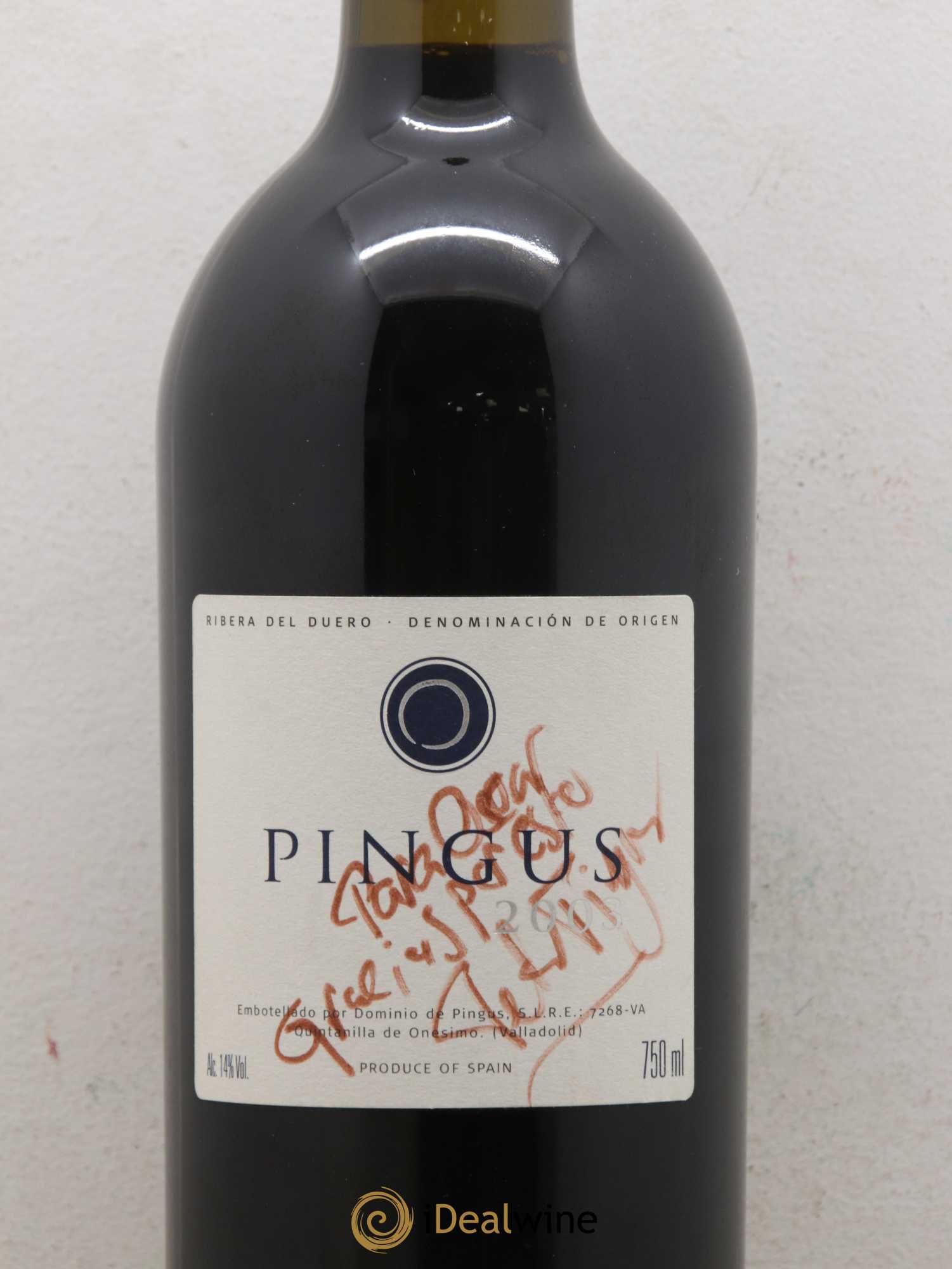 Ribera Del Duero Pingus Dominio de Pingus - Peter Sisseck 2003 - Lot de 1 bouteille - 1