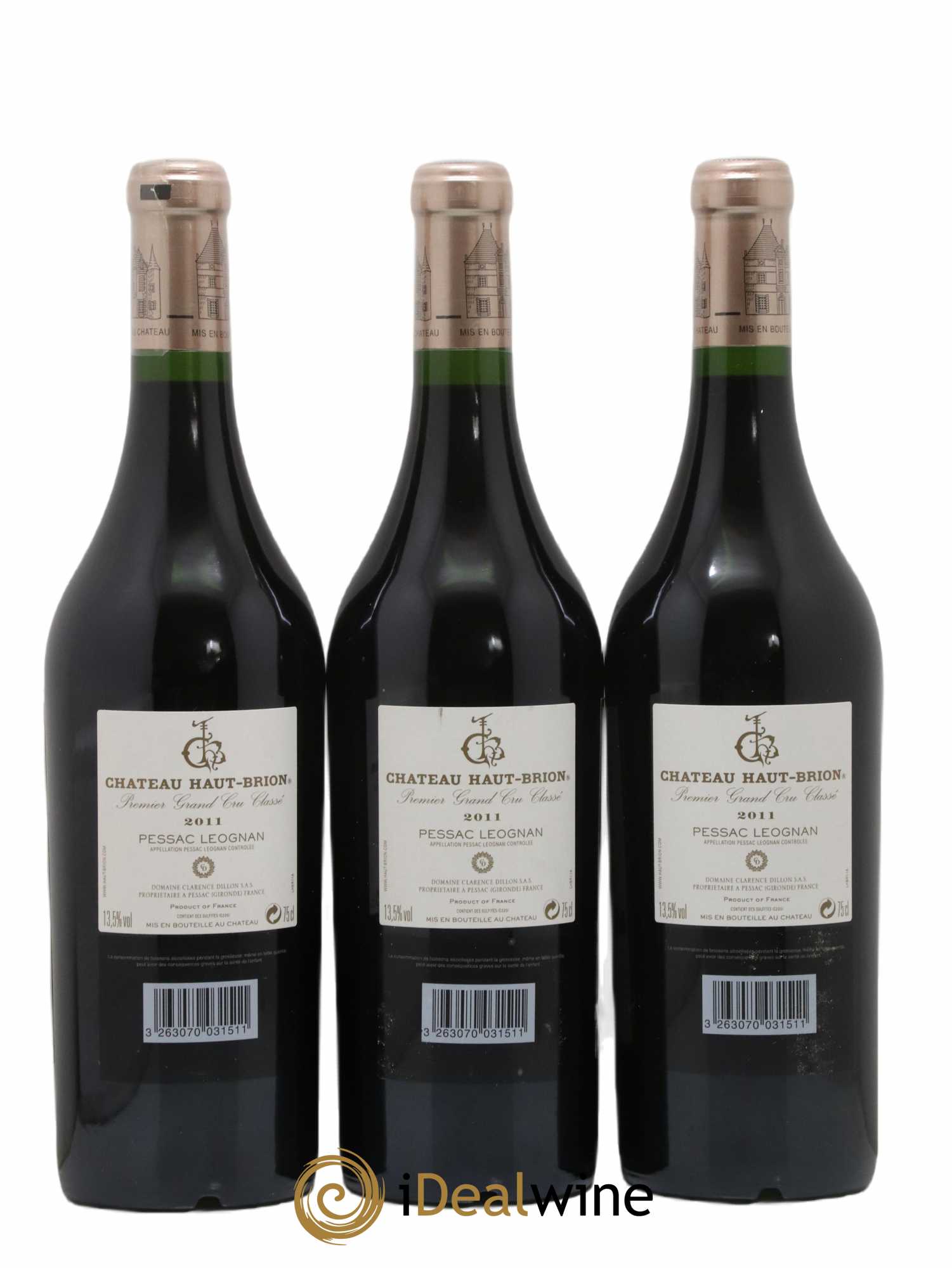 Château Haut Brion 1er Grand Cru Classé 2011 - Lot de 3 bouteilles - 1
