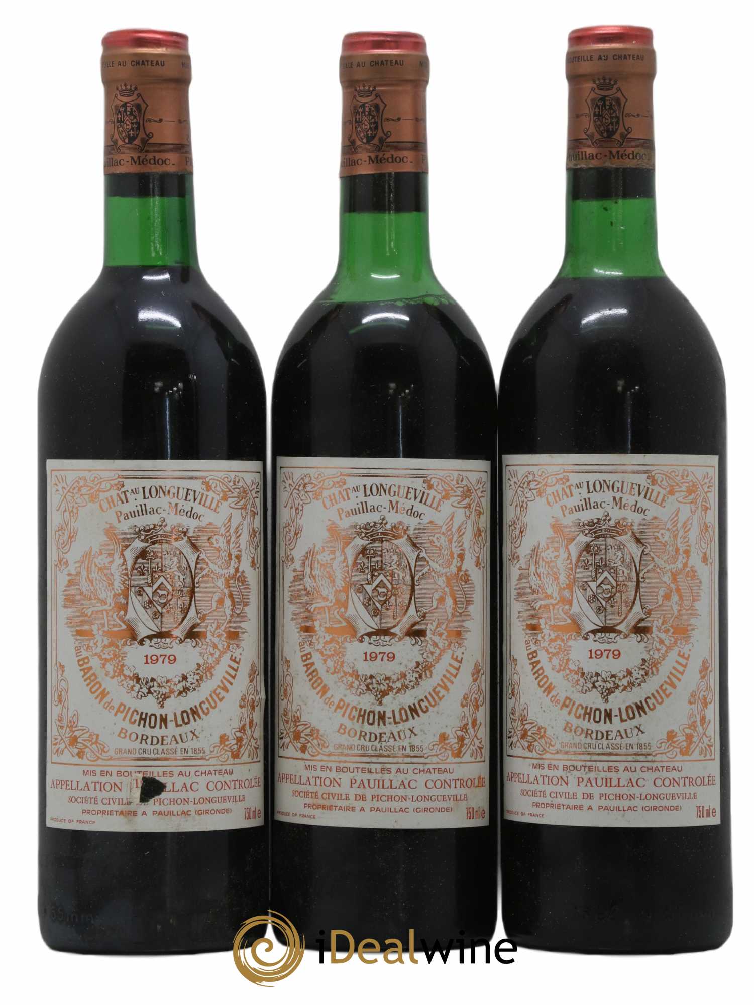 Pichon Longueville Baron 2ème Grand Cru Classé 1979 - Lot de 3 bouteilles - 0