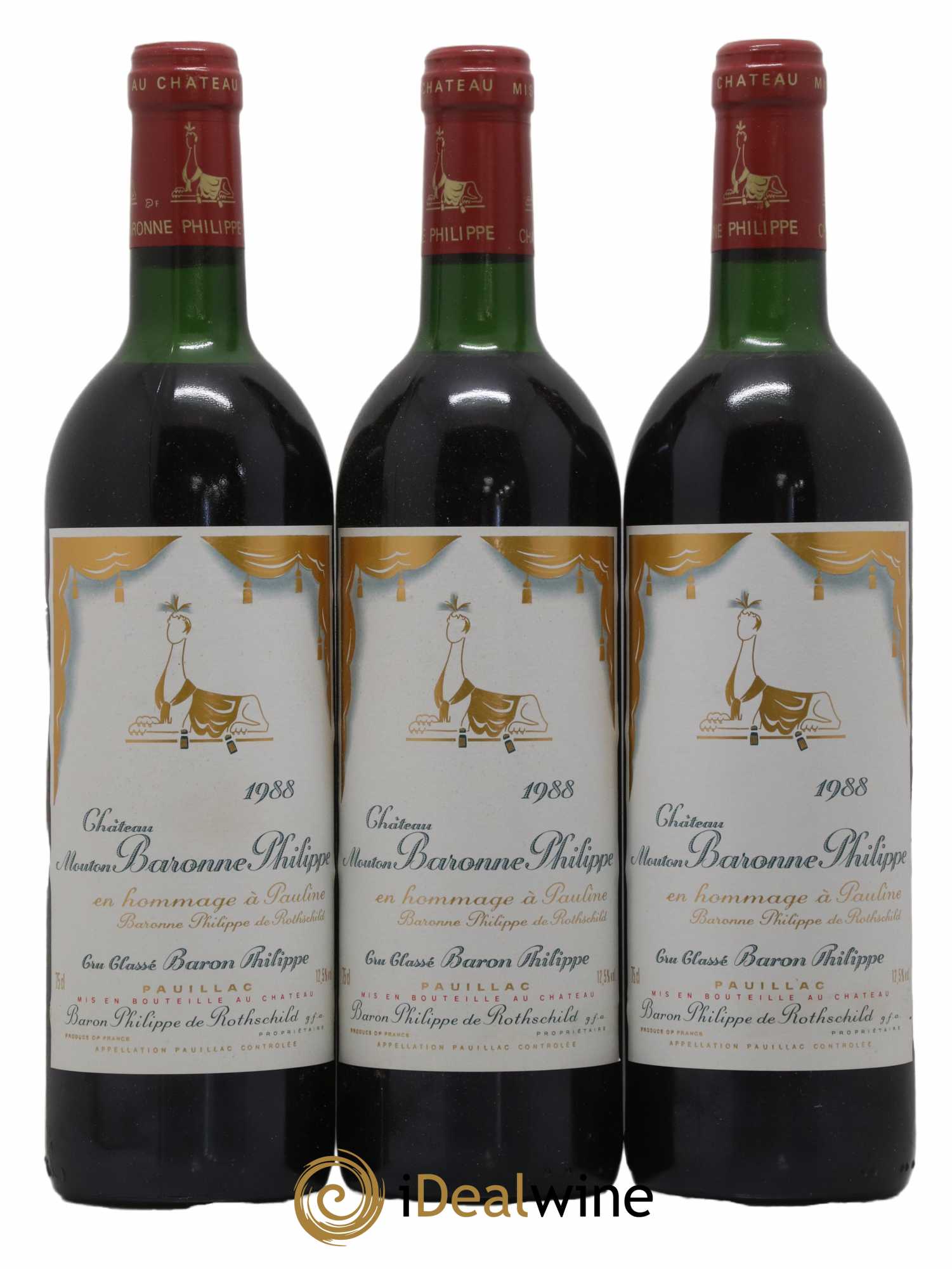 Château d' Armailhac - Mouton Baron(ne) Philippe 5ème Grand Cru Classé 1988 - Lot de 6 bouteilles - 1