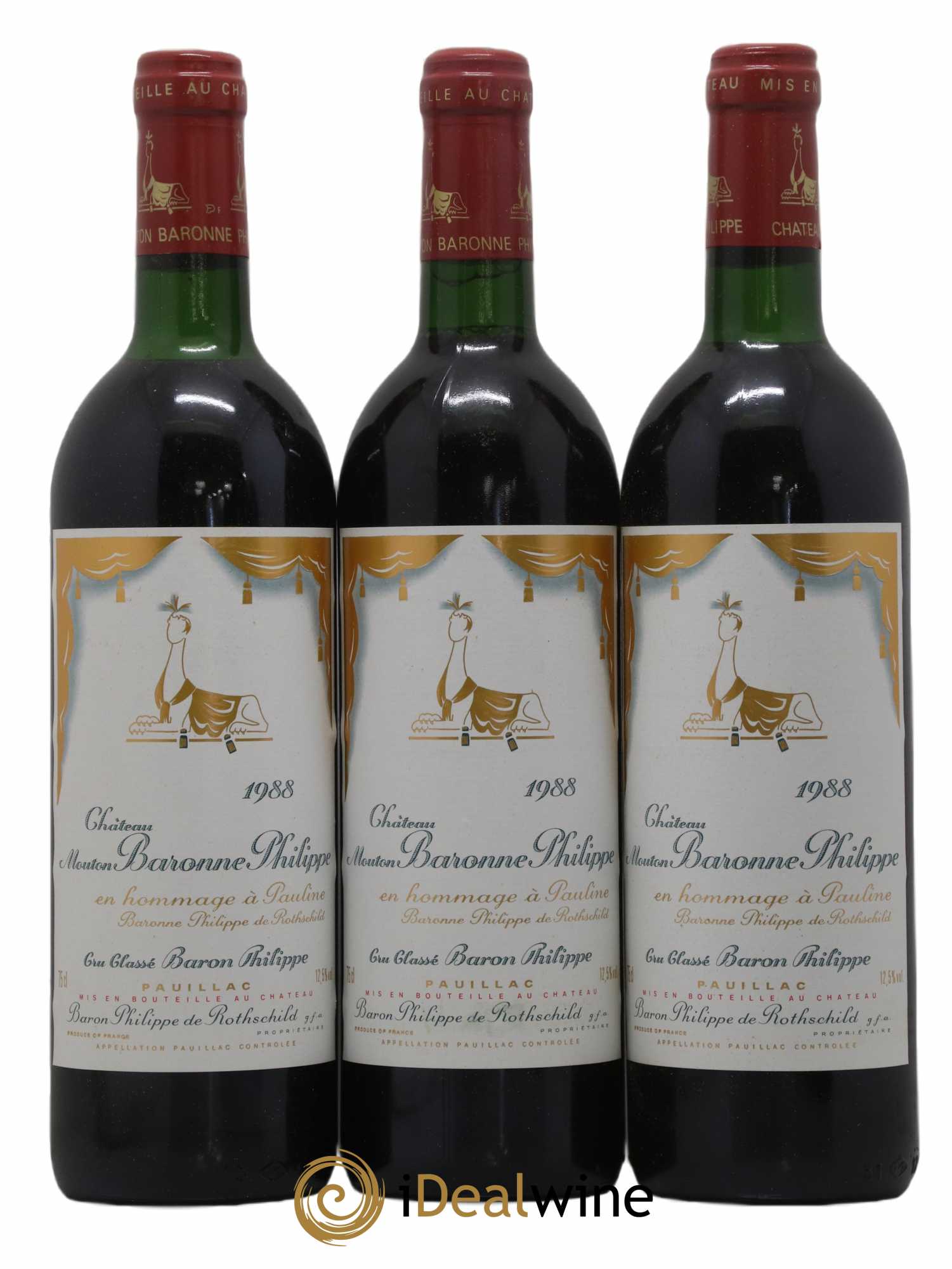 Château d' Armailhac - Mouton Baron(ne) Philippe 5ème Grand Cru Classé 1988 - Lot de 6 bouteilles - 2