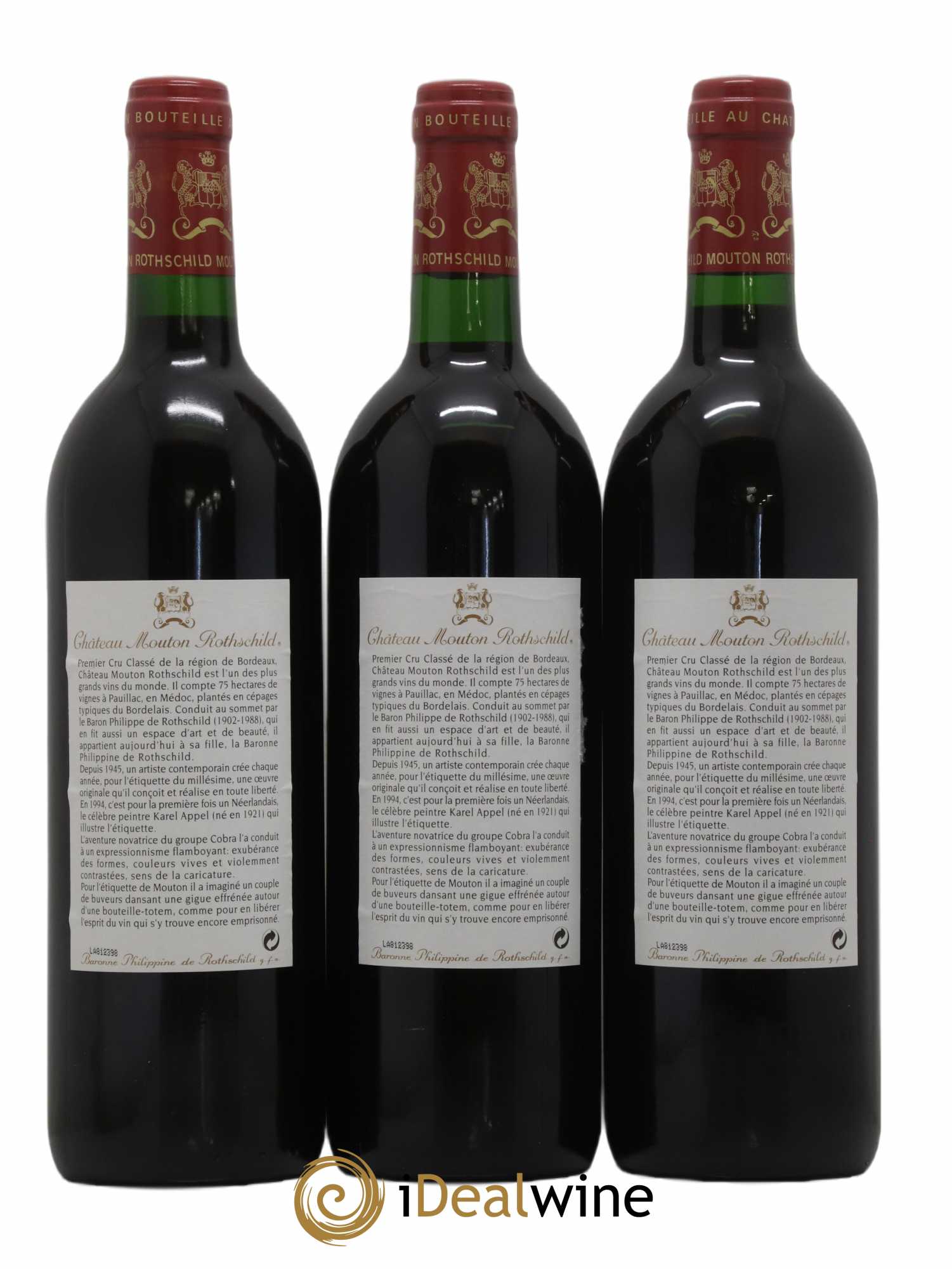 Château Mouton Rothschild 1er Grand Cru Classé 1994 - Lot de 3 bouteilles - 1