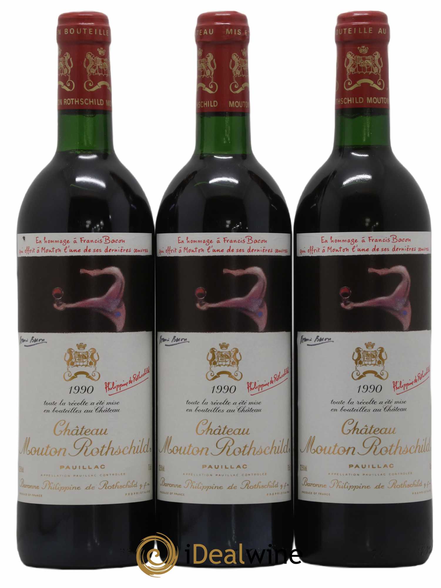 Château Mouton Rothschild 1er Grand Cru Classé 1990 - Lot de 6 bouteilles - 1