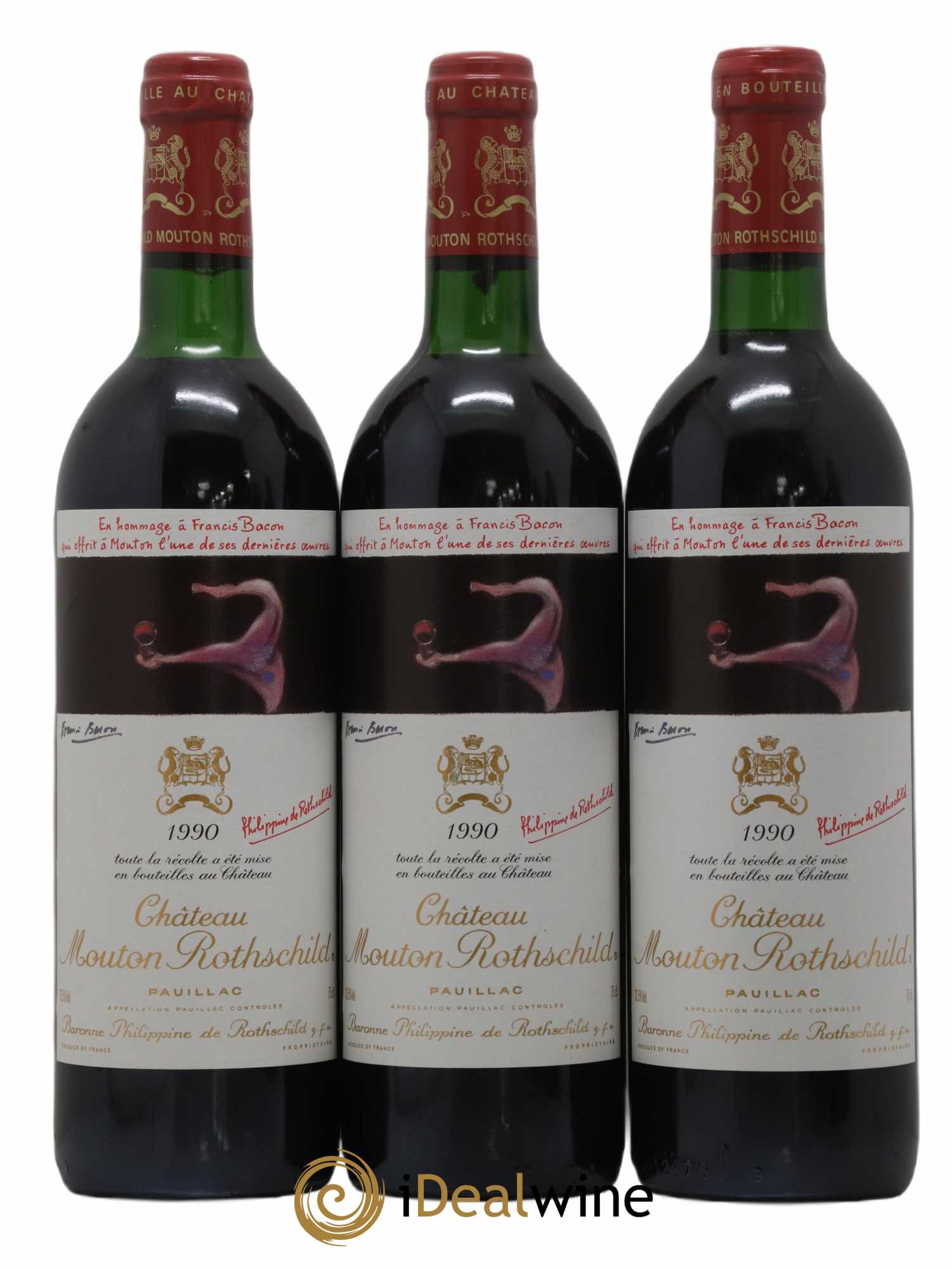Château Mouton Rothschild 1er Grand Cru Classé 1990 - Lot de 6 bouteilles - 1