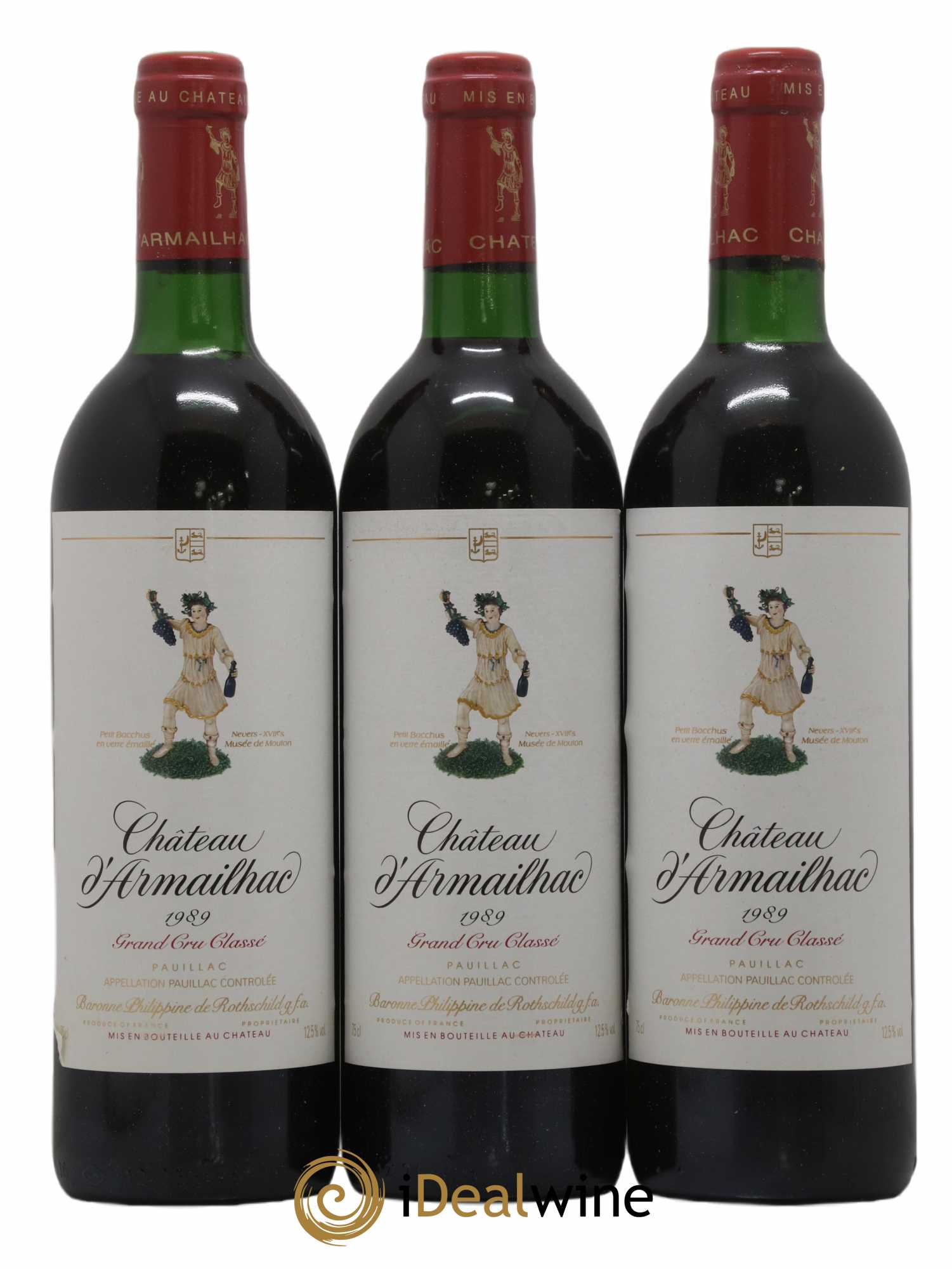 Château d' Armailhac - Mouton Baron(ne) Philippe 5ème Grand Cru Classé 1989 - Lot de 6 bouteilles - 1