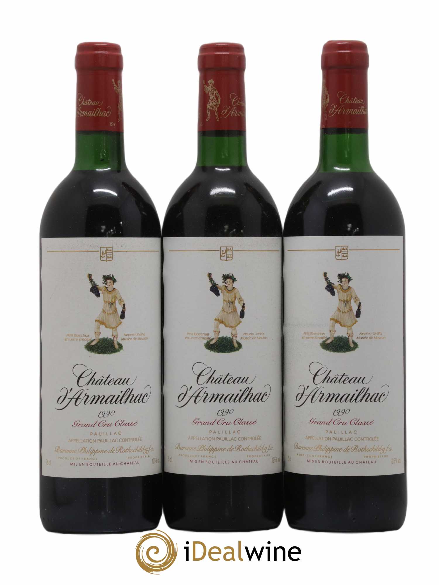 Château d' Armailhac - Mouton Baron(ne) Philippe 5ème Grand Cru Classé 1990 - Lot de 6 bouteilles - 1