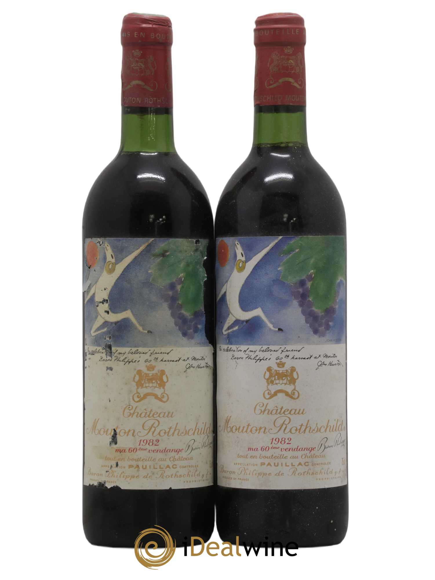 Château Mouton Rothschild 1er Grand Cru Classé 1982 - Lot de 2 bouteilles - 0