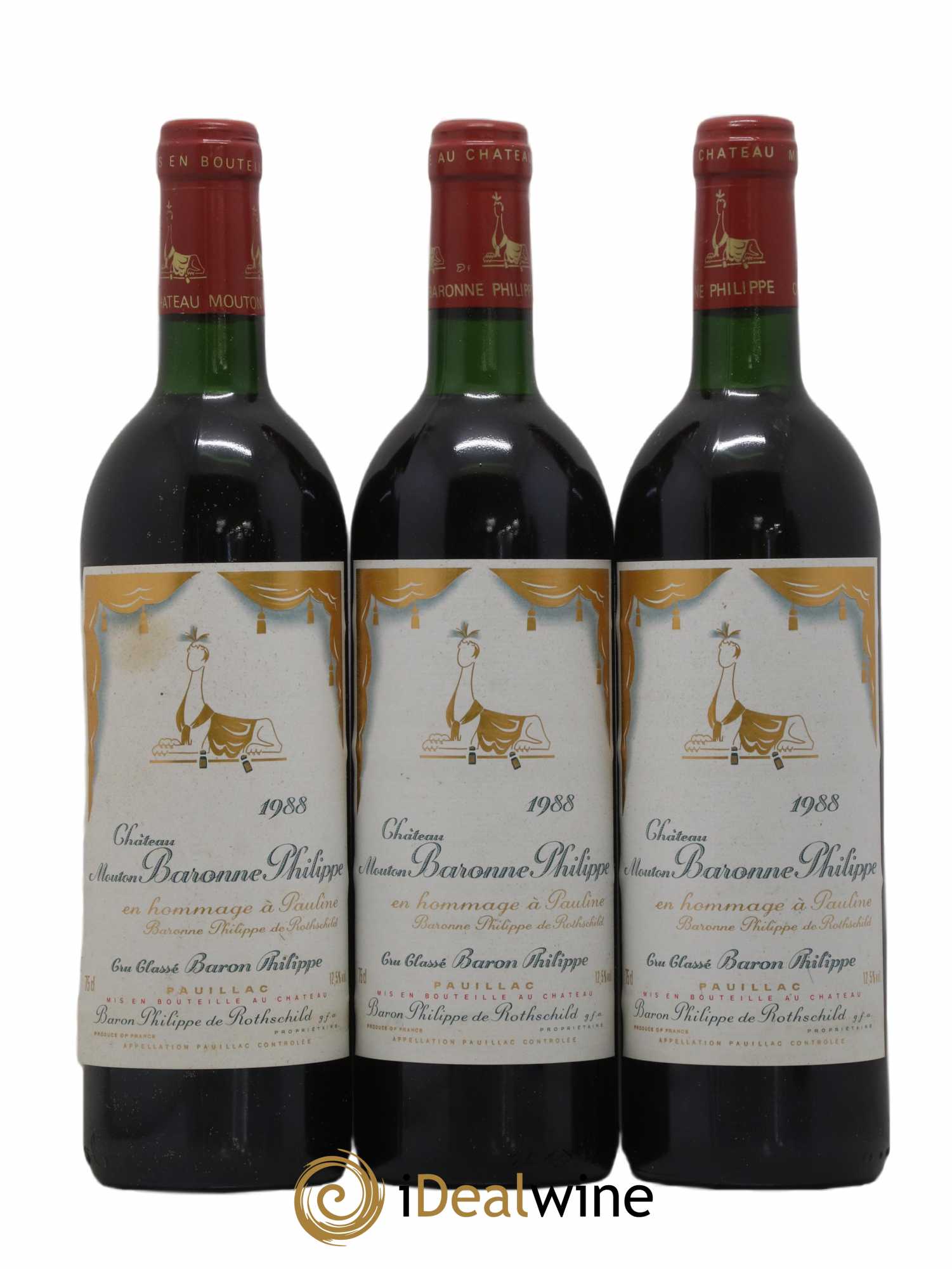 Château d' Armailhac - Mouton Baron(ne) Philippe 5ème Grand Cru Classé 1988 - Lot de 6 bouteilles - 1