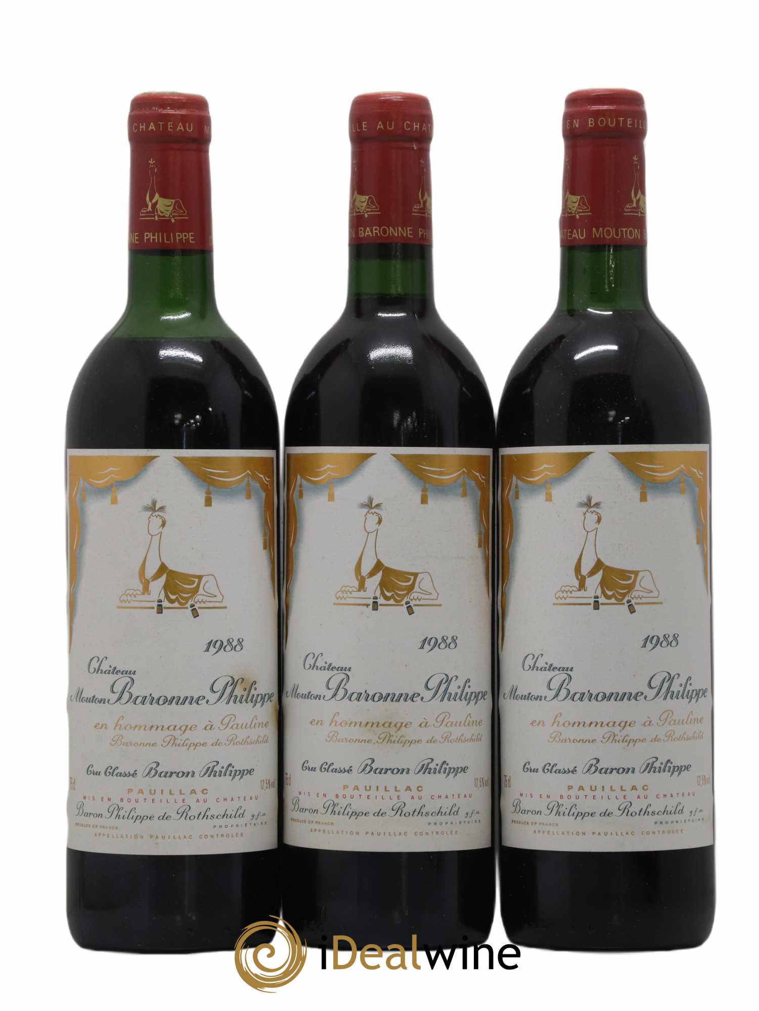 Château d' Armailhac - Mouton Baron(ne) Philippe 5ème Grand Cru Classé 1988 - Lot de 6 bouteilles - 2