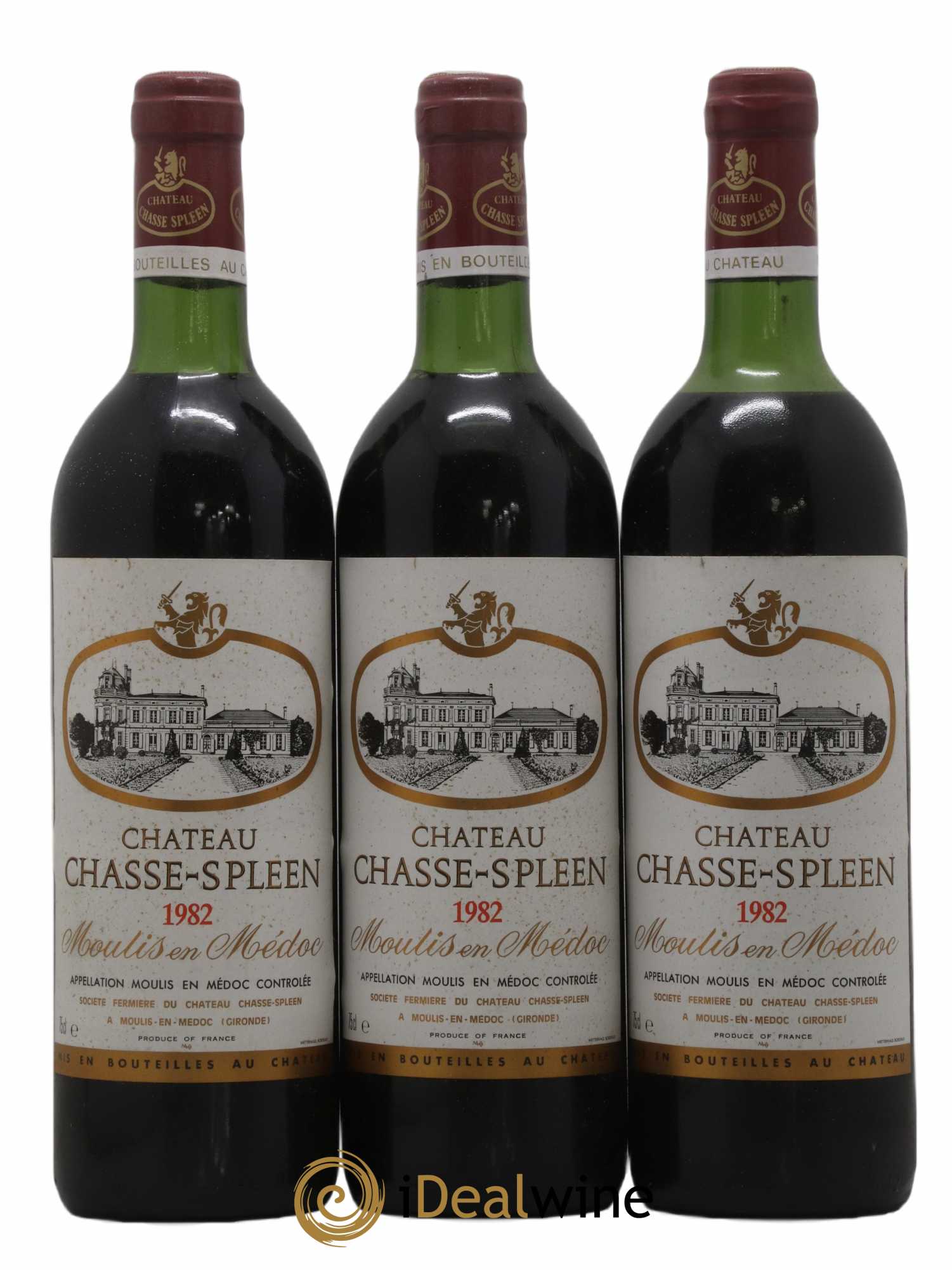 Château Chasse Spleen 1982 - Lot de 3 bouteilles - 0