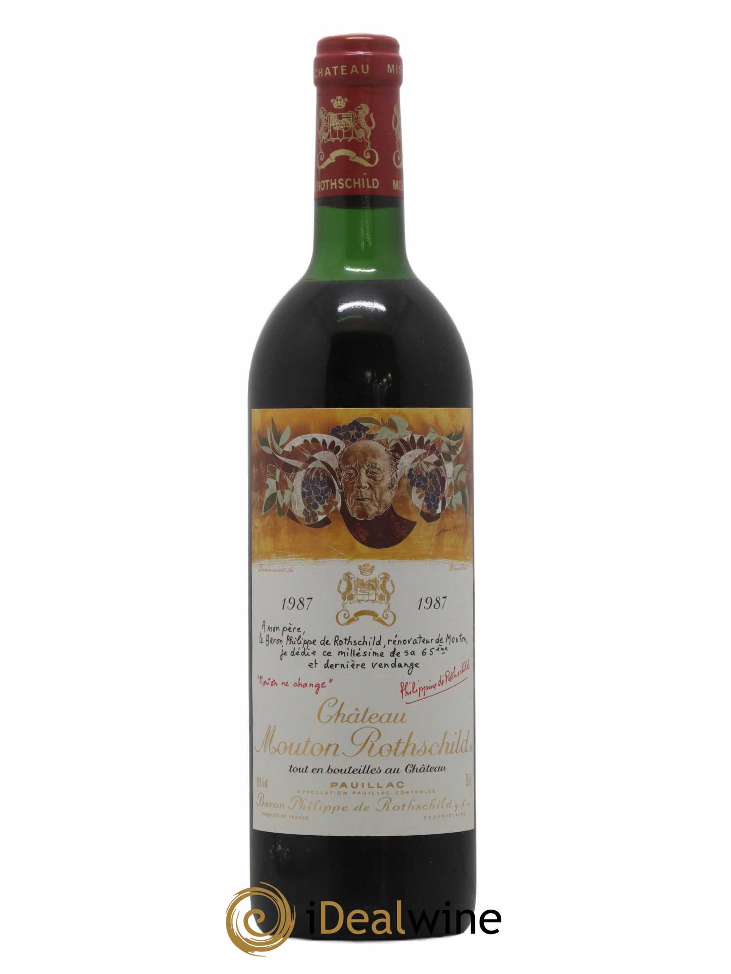 Château Mouton Rothschild 1er Grand Cru Classé 1987 - Lot de 1 bouteille - 0