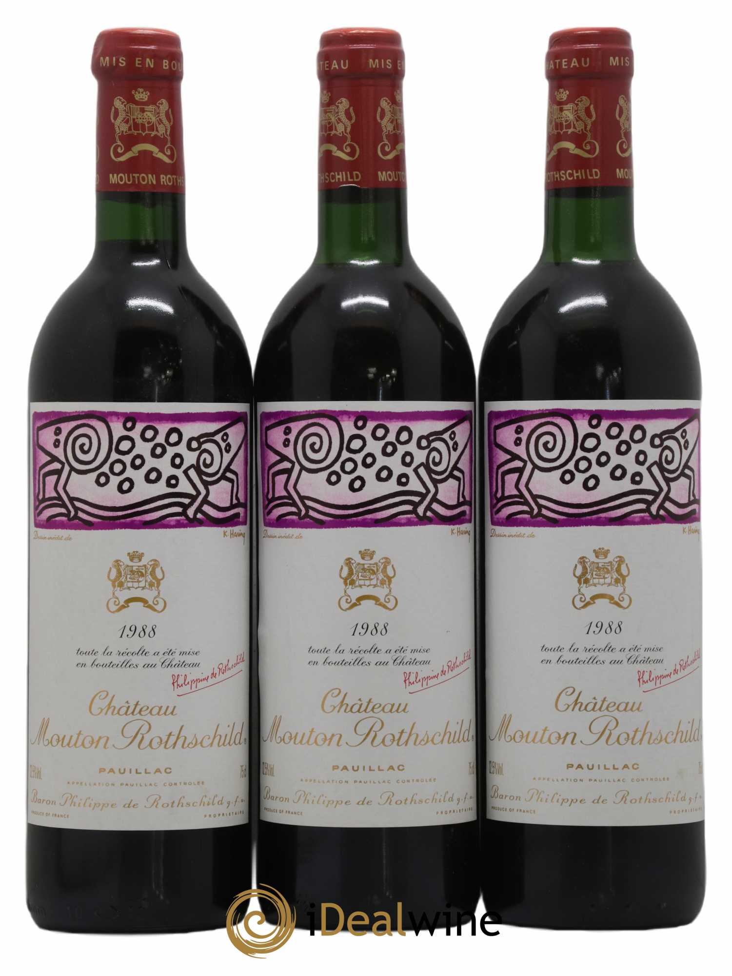 Château Mouton Rothschild 1er Grand Cru Classé 1988 - Lot de 6 bouteilles - 1