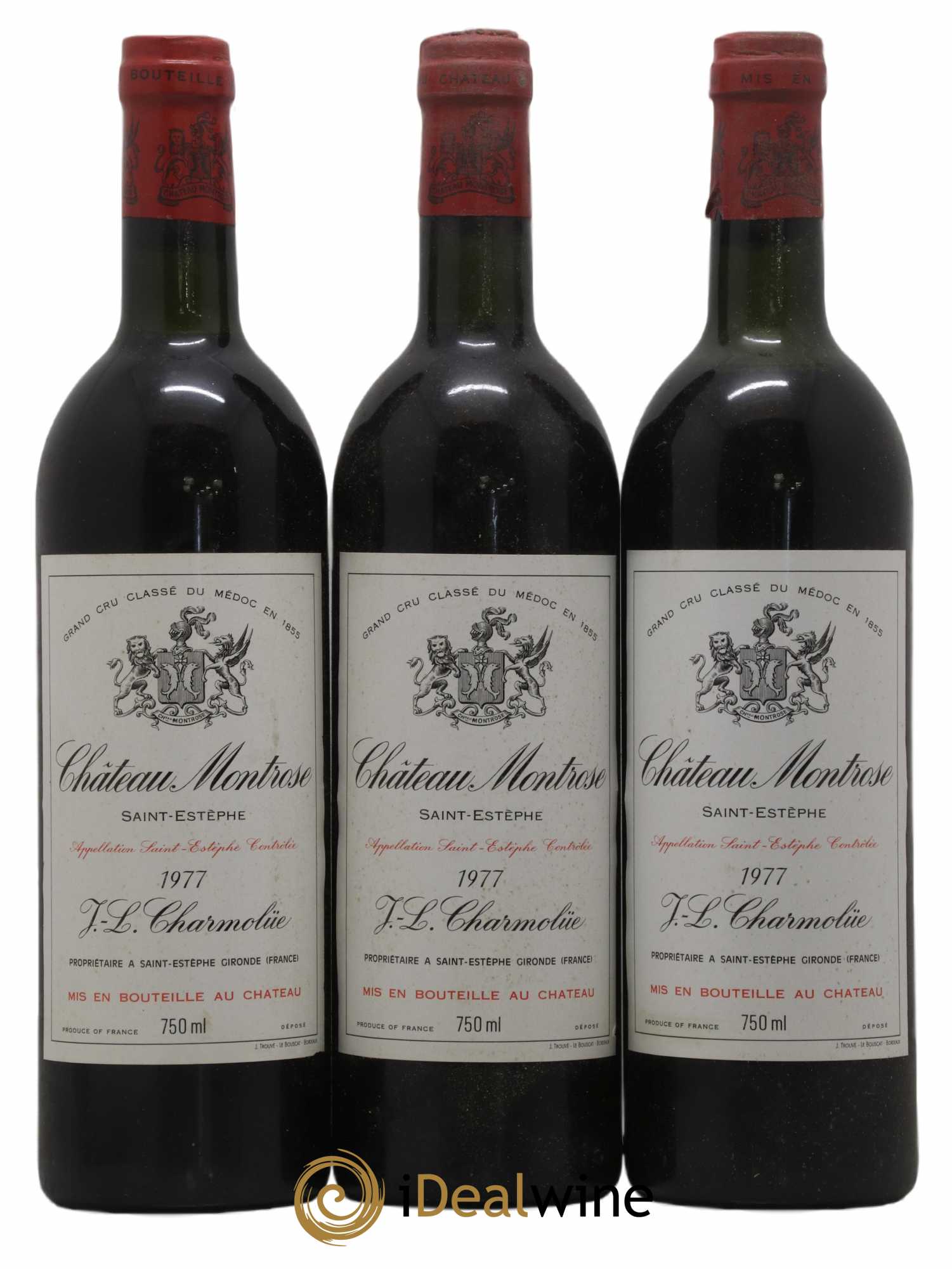 Château Montrose 2ème Grand Cru Classé 1977 - Lot de 3 bouteilles - 0