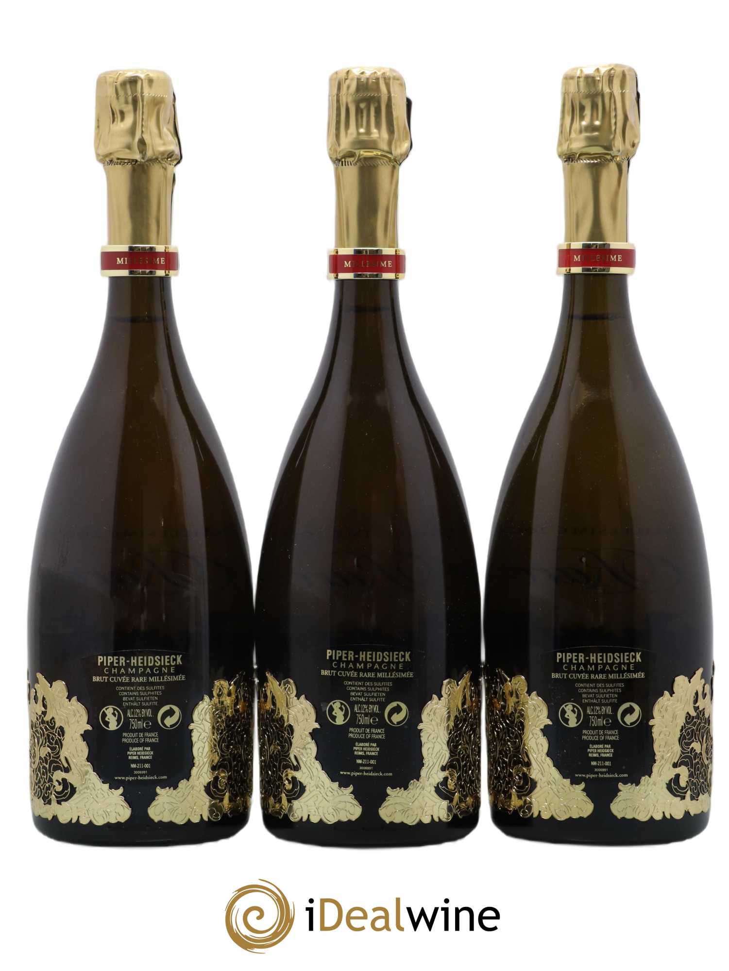 Rare Piper Heidsieck 2002 - Lot de 3 bouteilles - 1