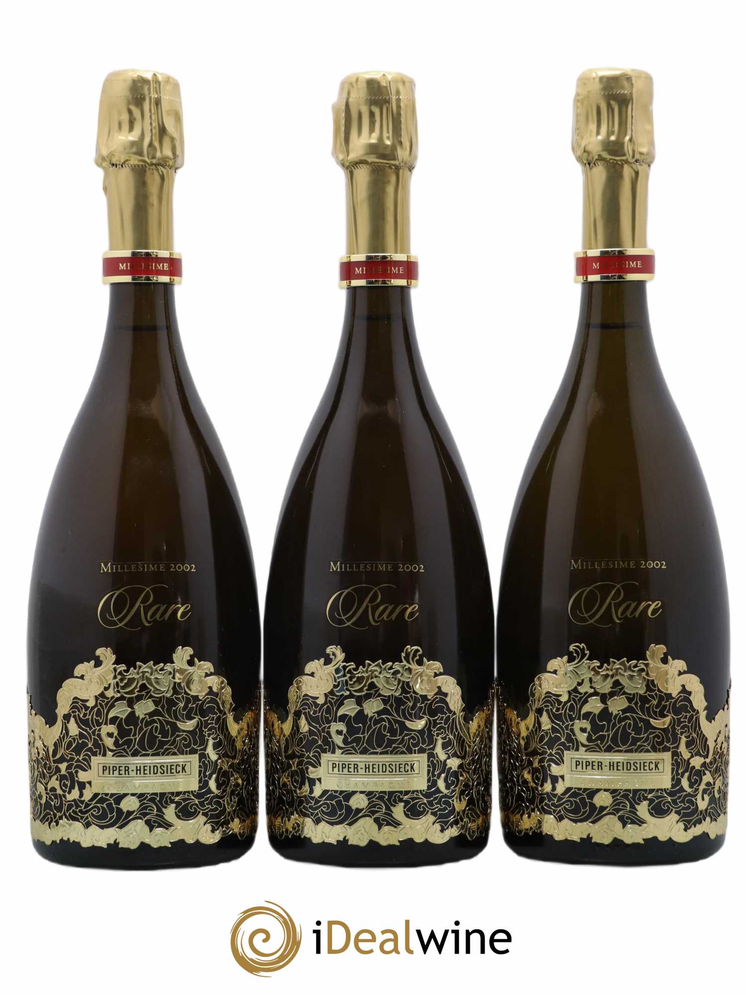 Rare Piper Heidsieck 2002 - Lot de 3 bouteilles - 0
