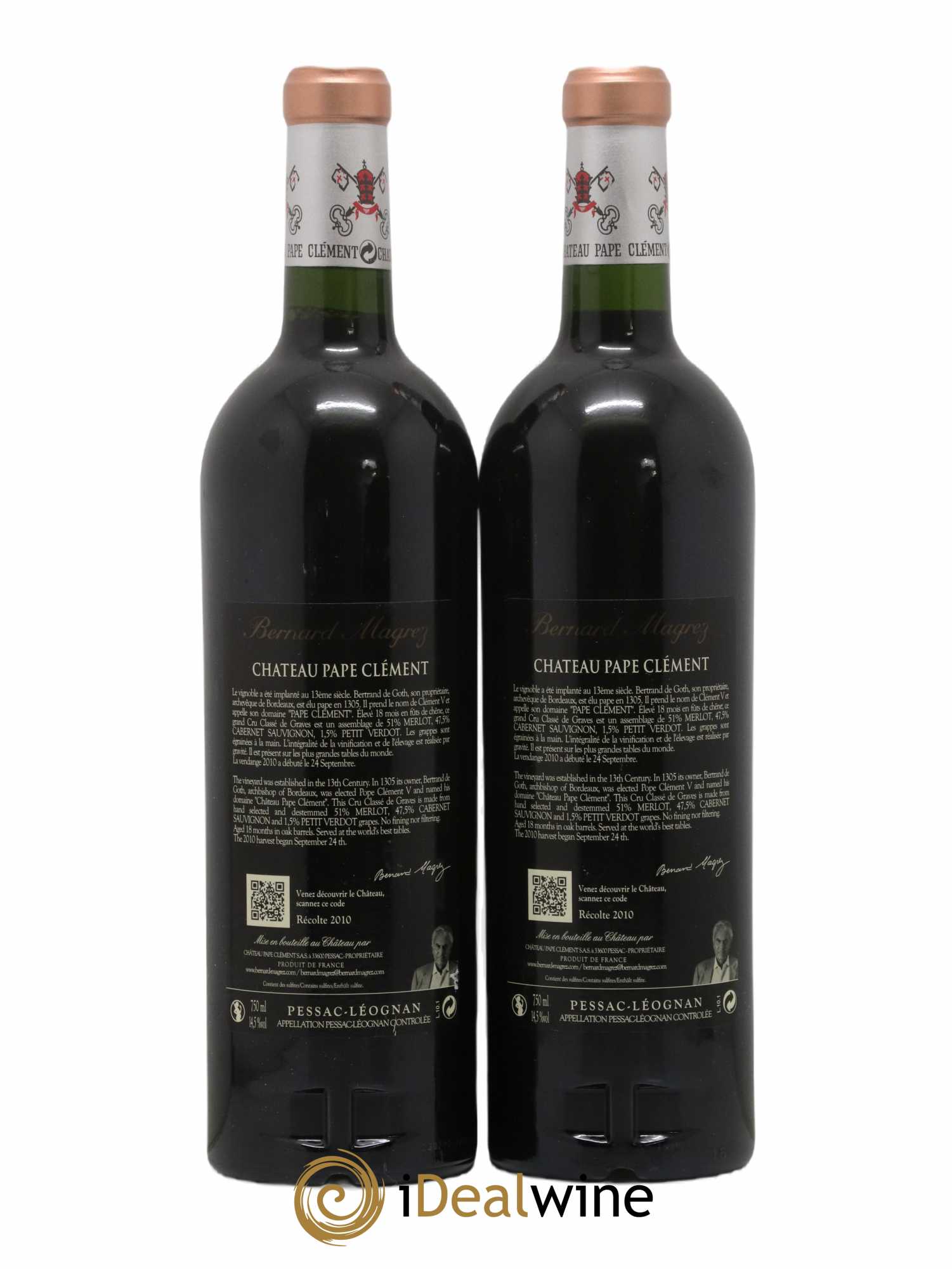 Château Pape Clément Cru Classé de Graves 2010 - Lot of 2 bottles - 1