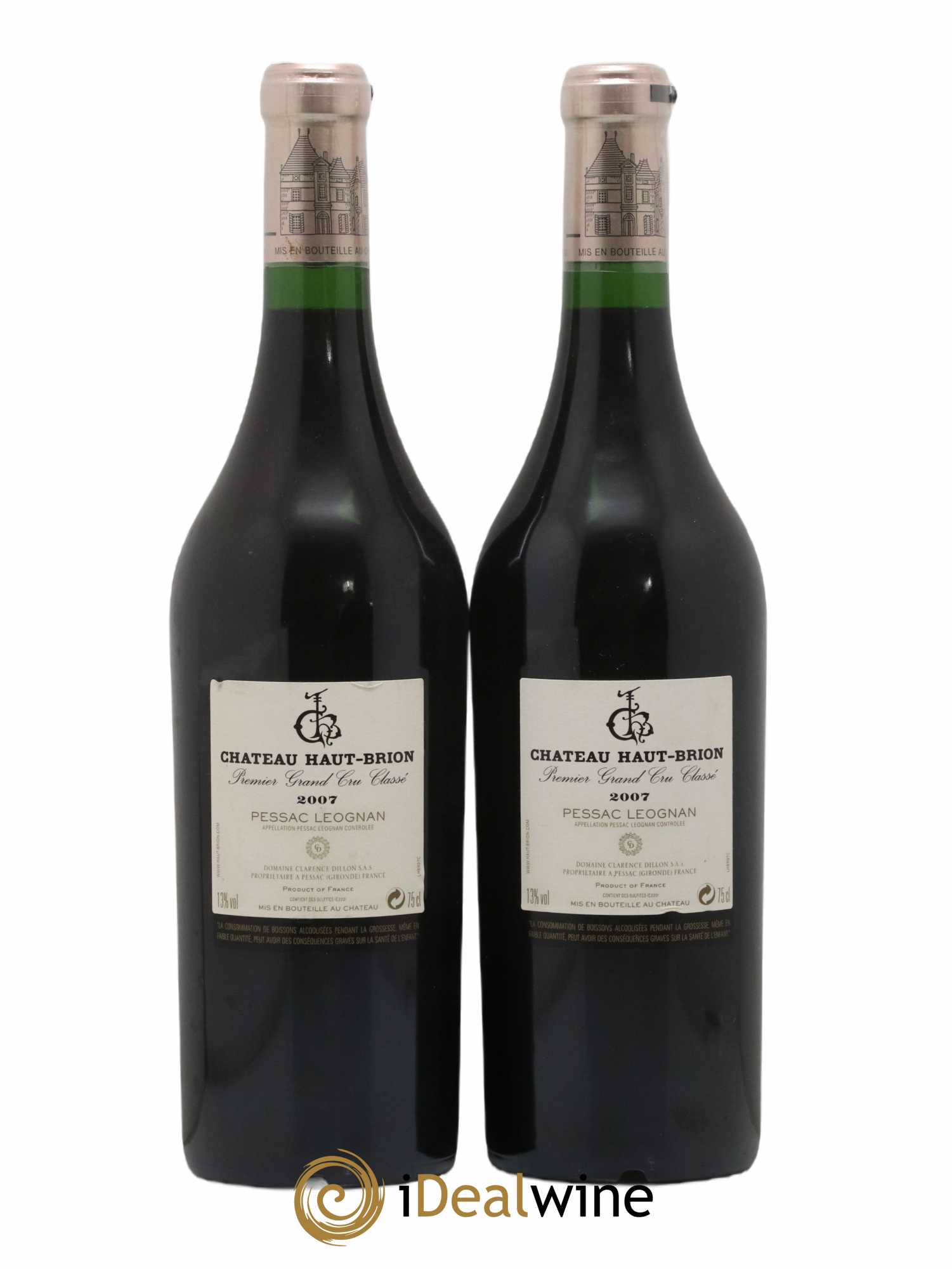 Château Haut Brion 1er Grand Cru Classé 2007 - Lot of 2 bottles - 1