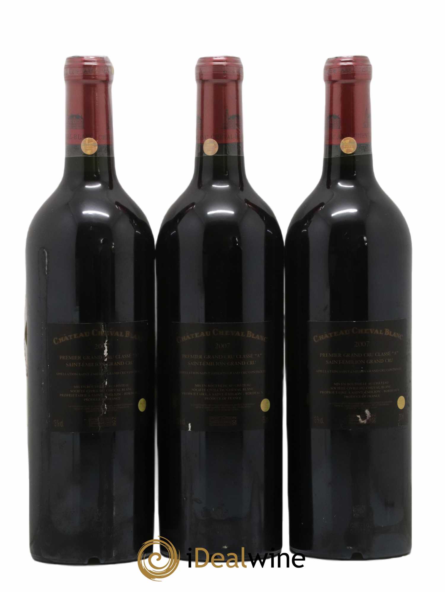 Château Cheval Blanc 1er Grand Cru Classé A 2007 - Lot of 3 bottles - 1