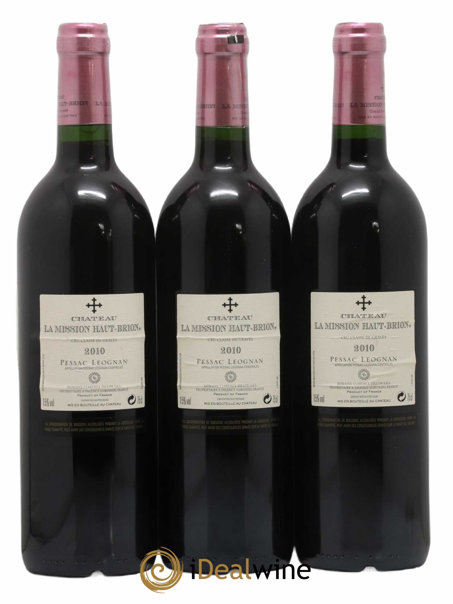 Château la Mission Haut-Brion Cru Classé de Graves 2010 - Lot of 3 bottles - 1