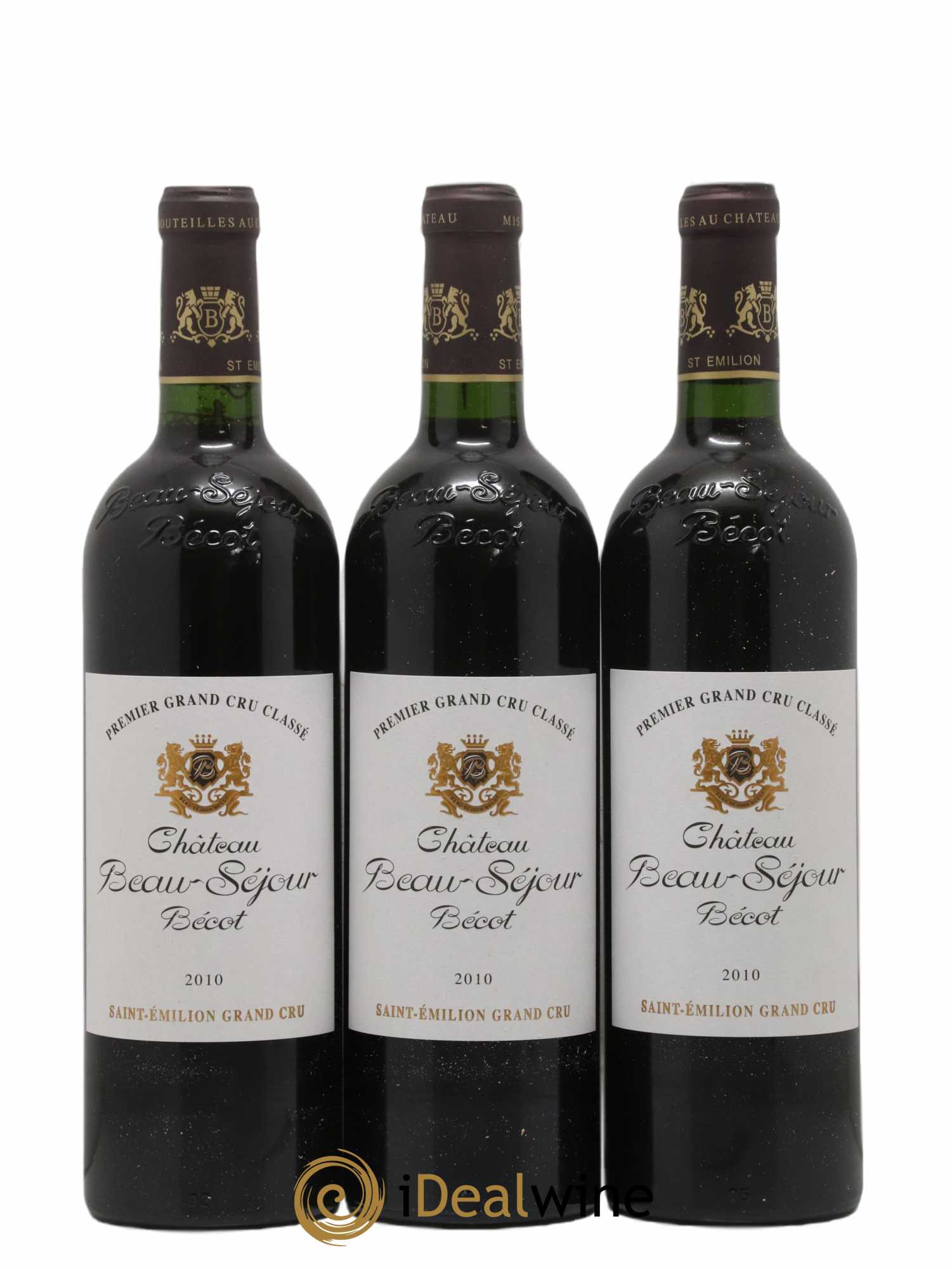 Château Beau-Séjour Bécot 1er Grand Cru Classé B 2010 - Lotto di 3 bottiglie - 0