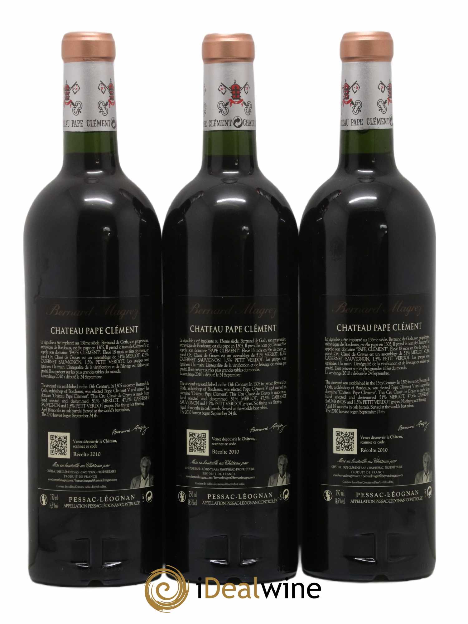 Château Pape Clément Cru Classé de Graves 2010 - Lot de 3 bouteilles - 1