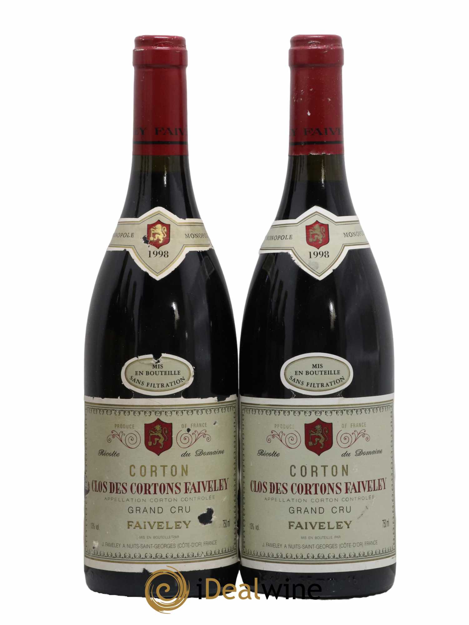 Corton Grand Cru Clos des Cortons Faiveley 1998 - Lot de 2 bouteilles - 0