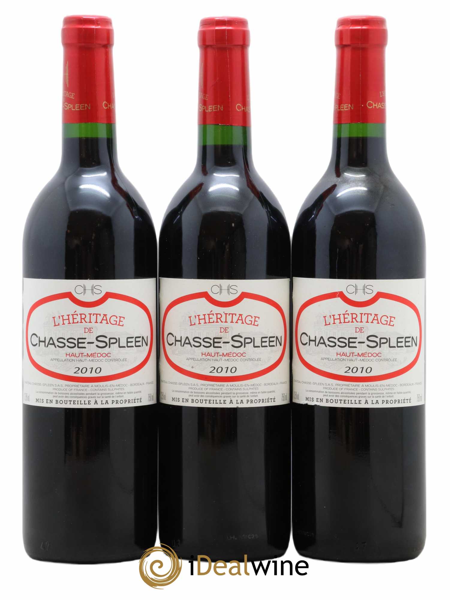 Héritage (Ermitage) de Chasse Spleen 2010 - Lot de 3 bouteilles - 0