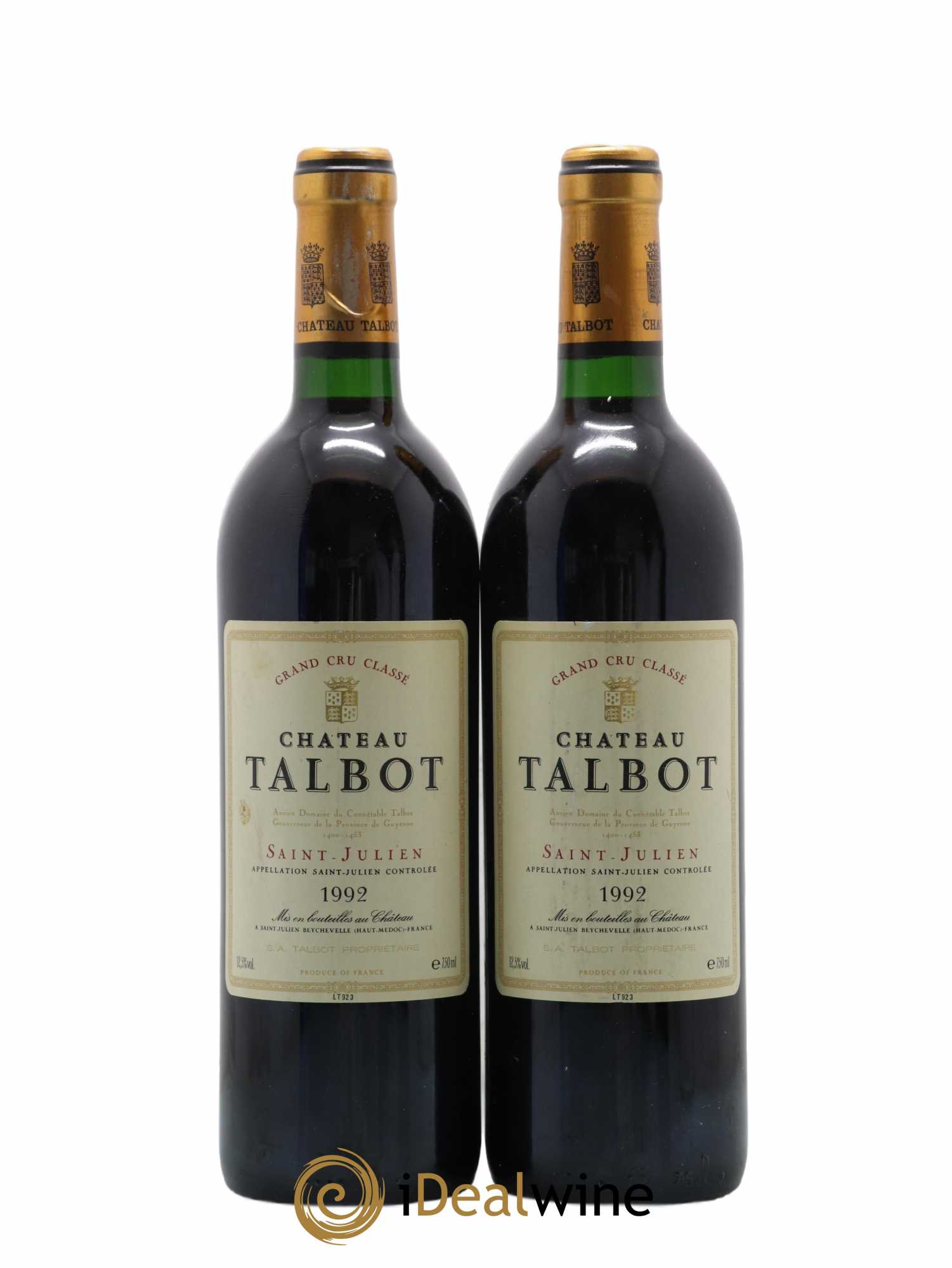 Château Talbot 4ème Grand Cru Classé 1992 - Lot de 2 bouteilles - 0